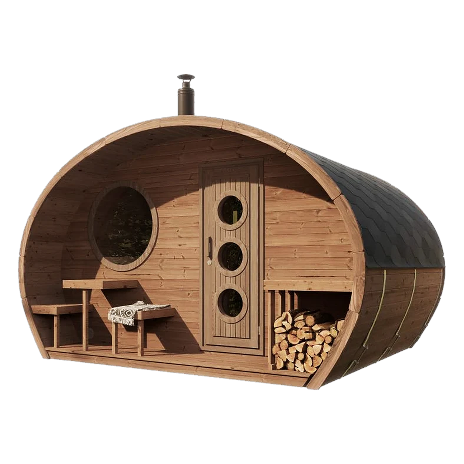 SaunaLife Garden G11 Outdoor Home Sauna Kit | 8 Person Sauna