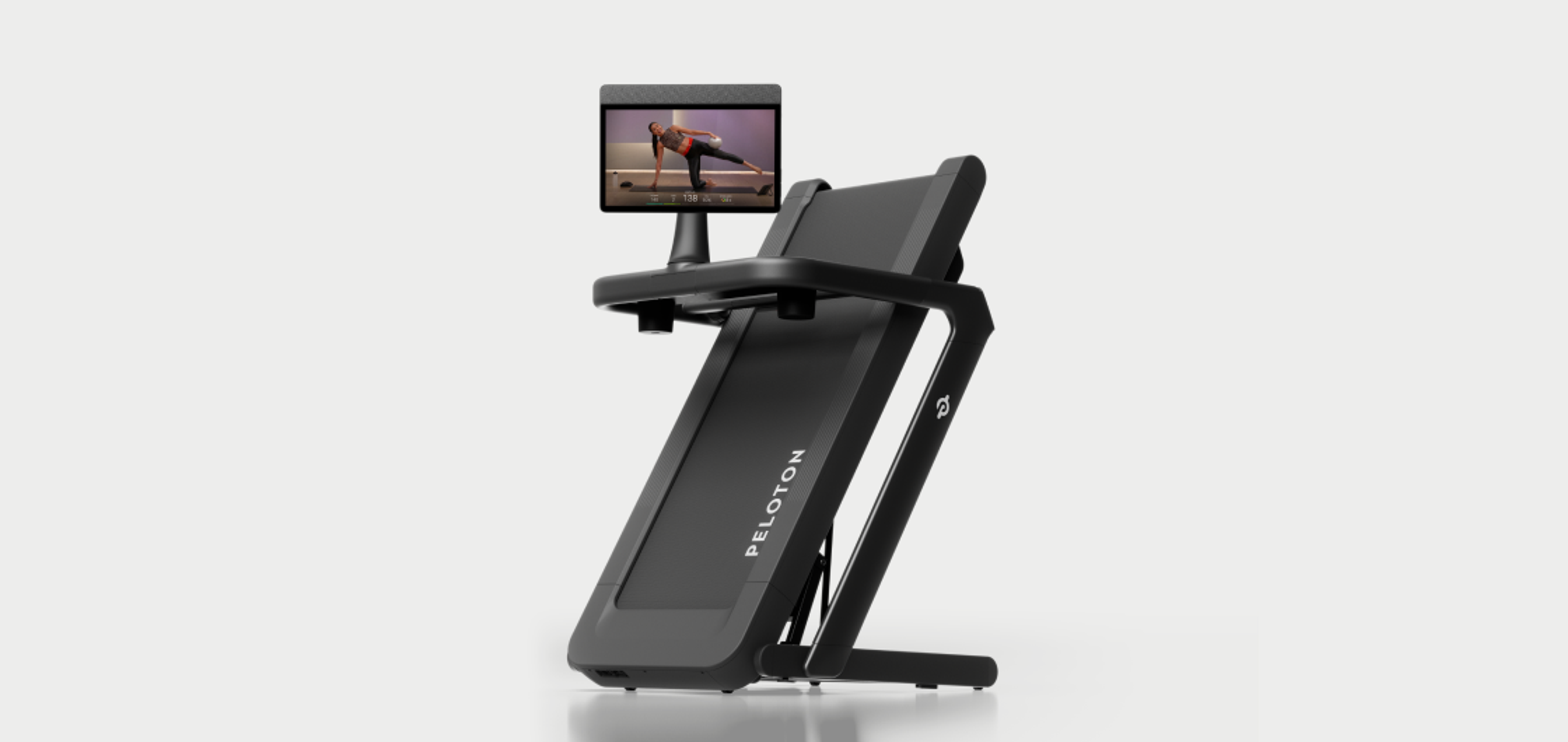 The Peloton Tread Flex, folded upright