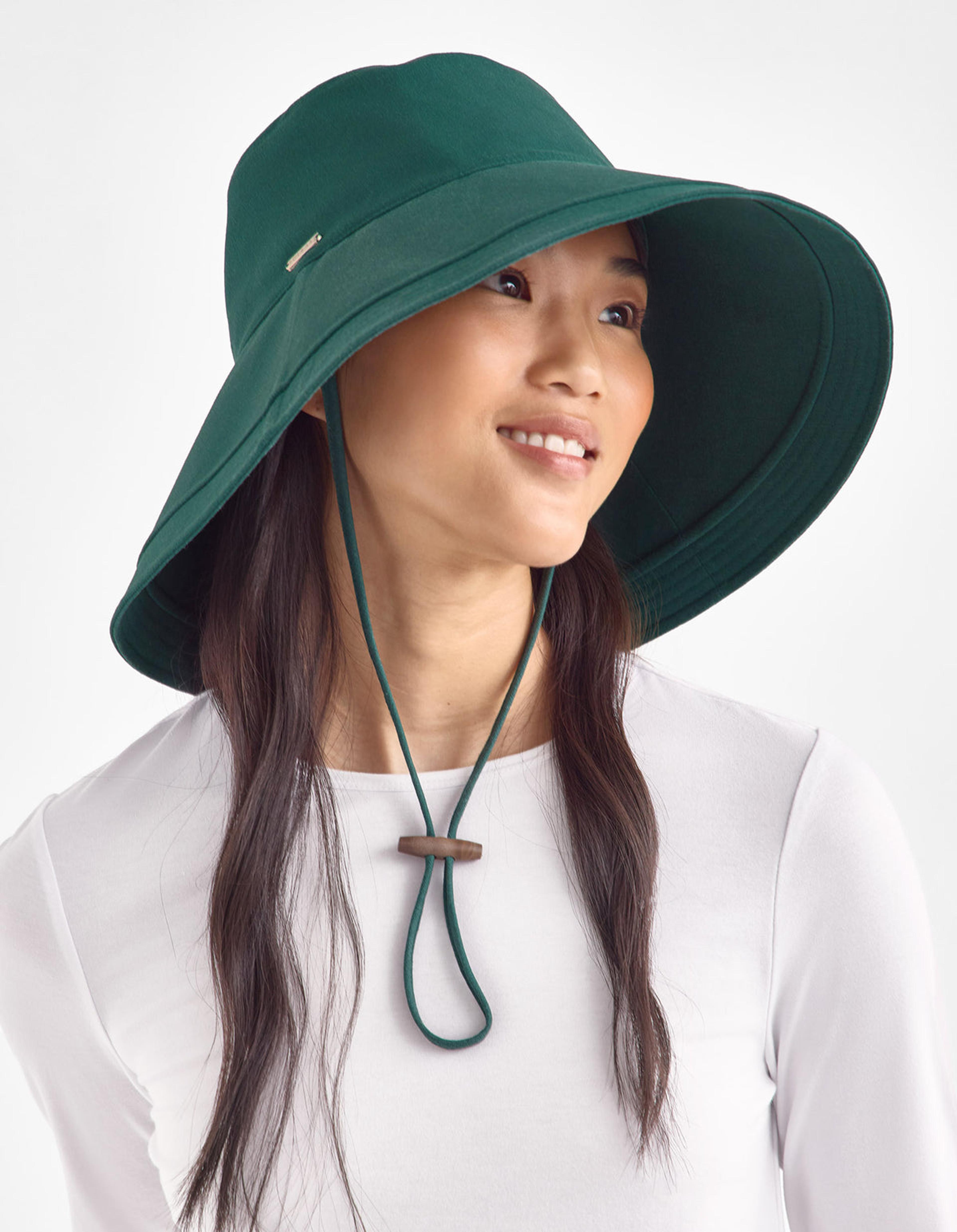 Summer Ultra Wide Brim Sun Hat UPF 50+ in Forest Green