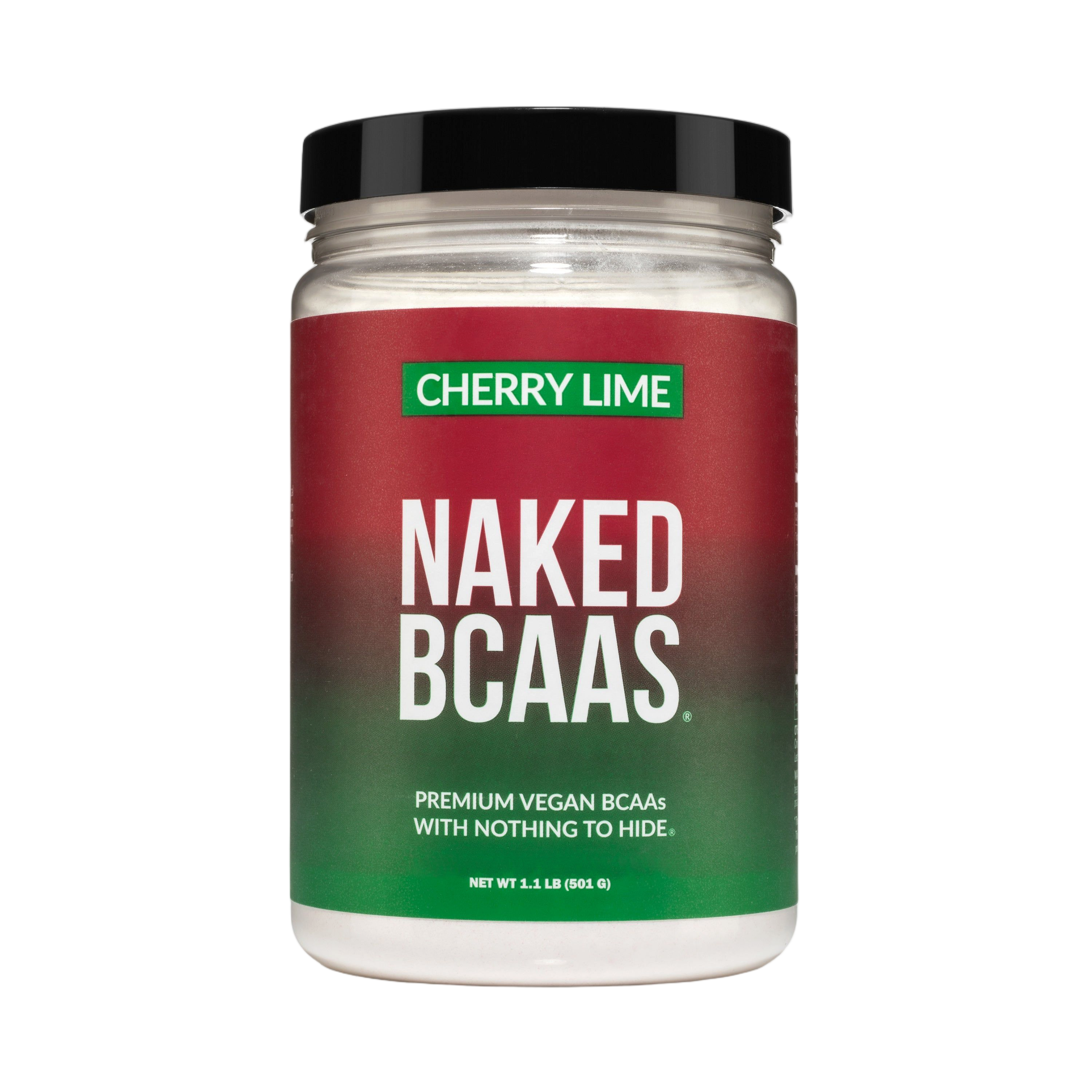 Container of Naked BCAA Cherry Lime powder