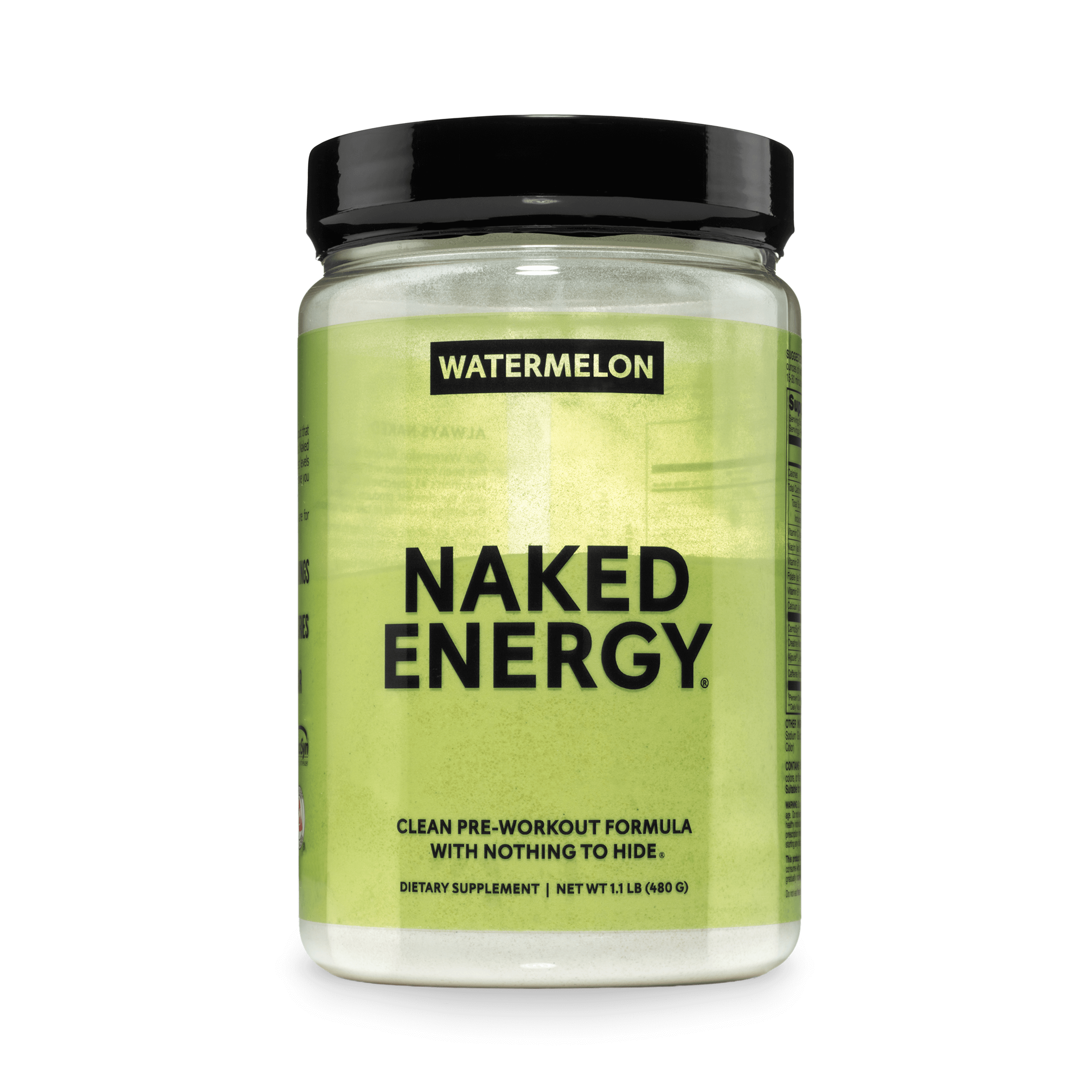 Tub of Naked Energy watermelon pre workout powder
