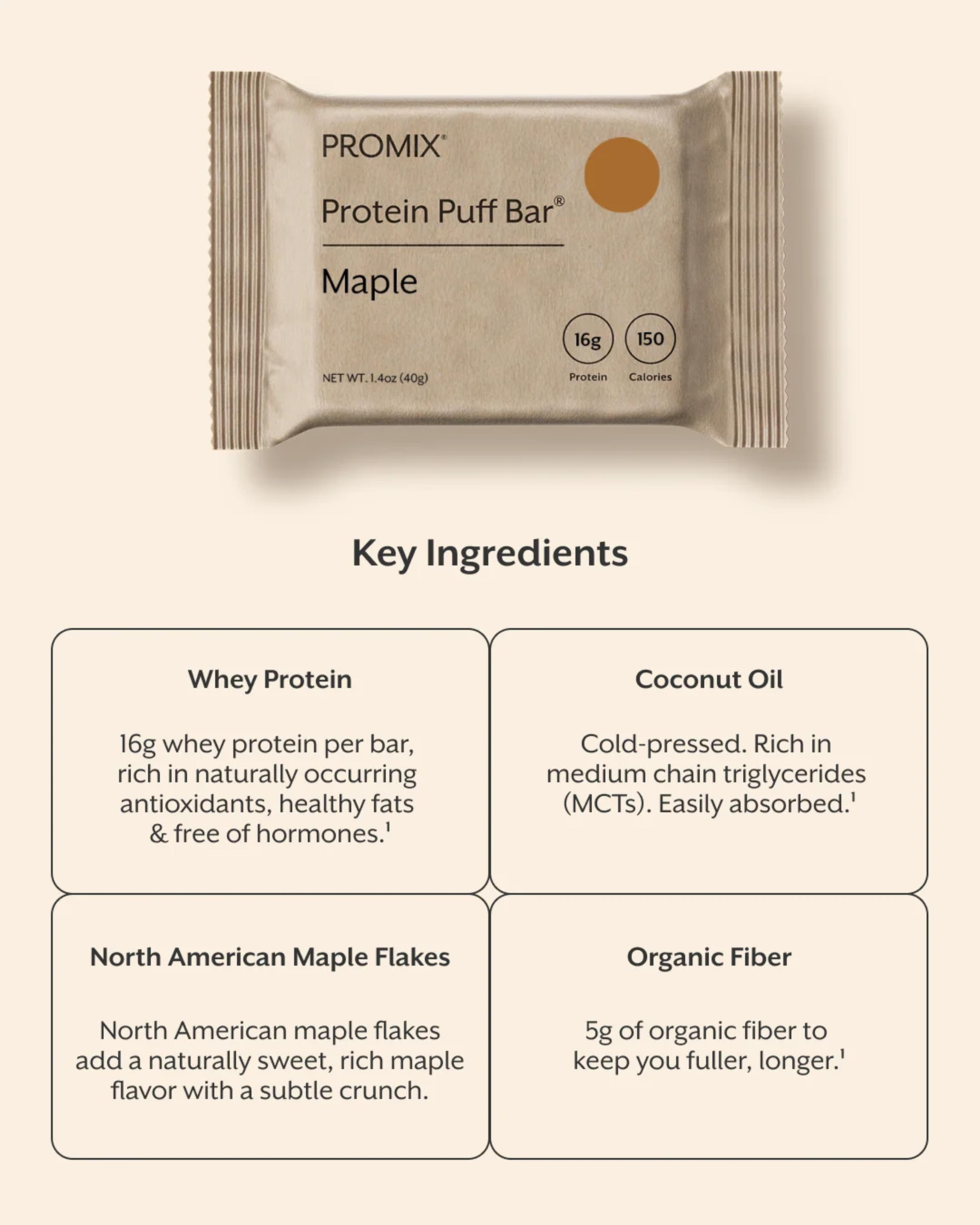 Promix Maple Protein Puff Bars