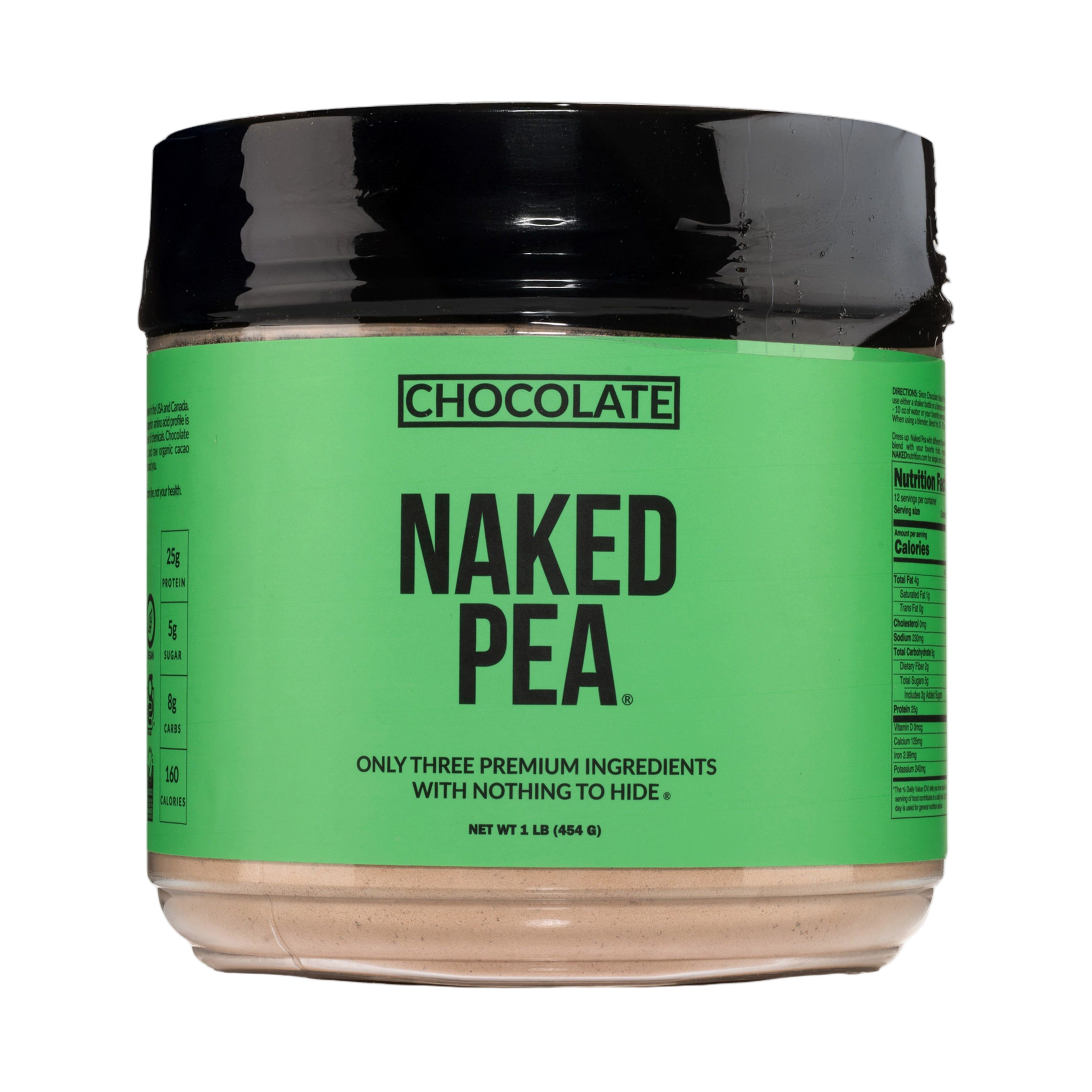 Bag of Naked Chocolate Pea Protein Powder, 1 lb