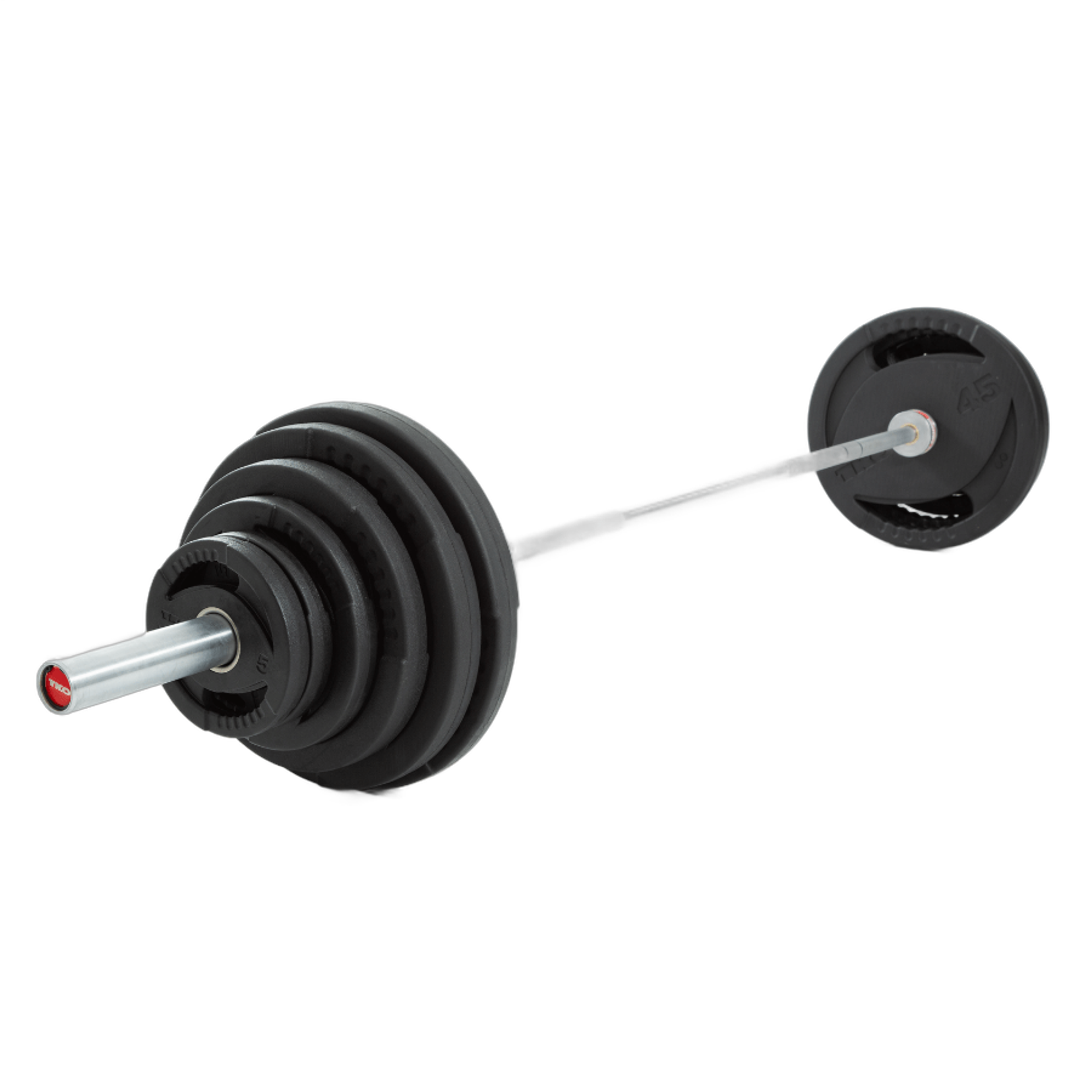 TKO 300lb Olympic Rubber Plate Set w/ Commercial Bar & Collars 803OR-300K