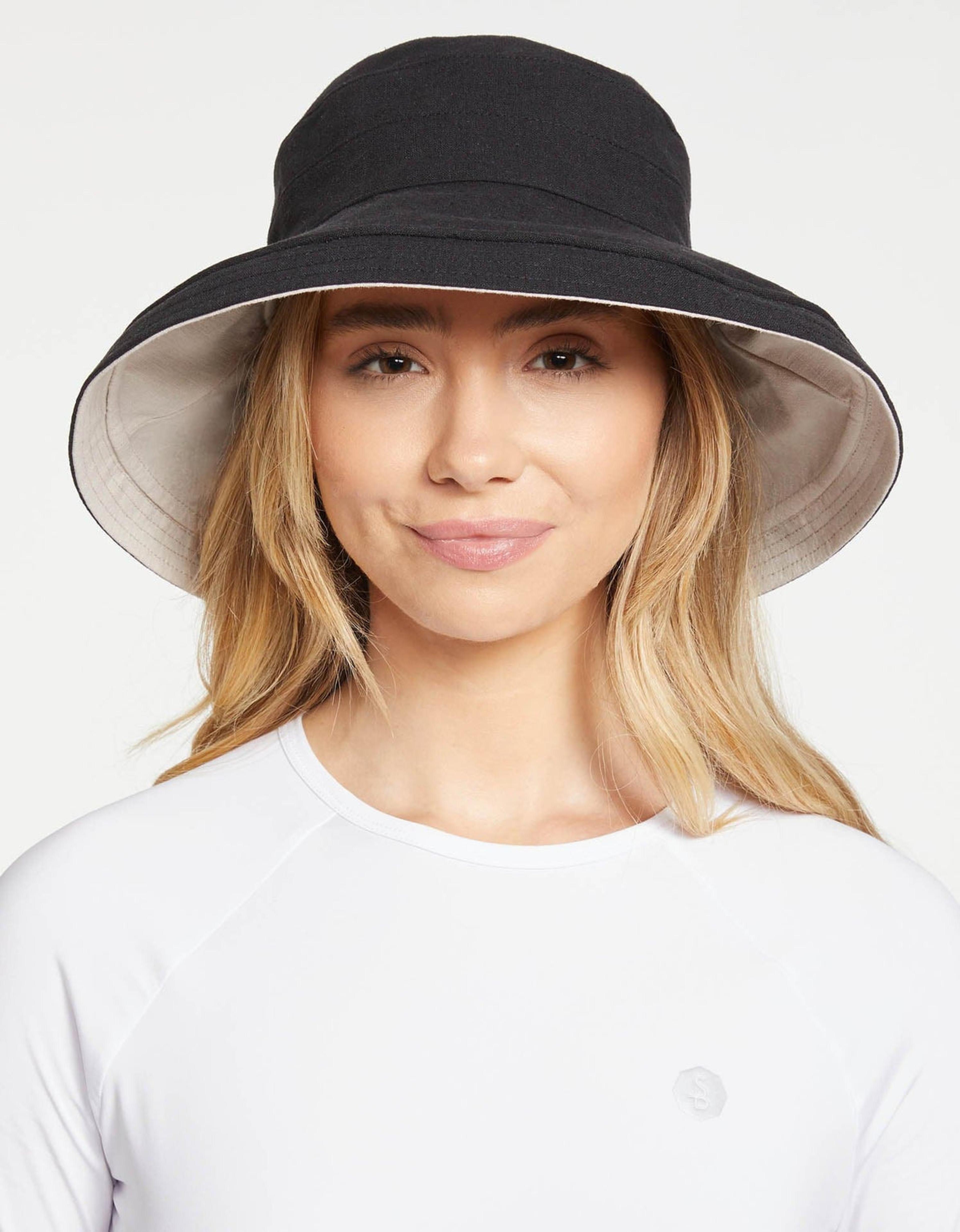 Holiday Sun Hat UPF 50+ in Black / Beige