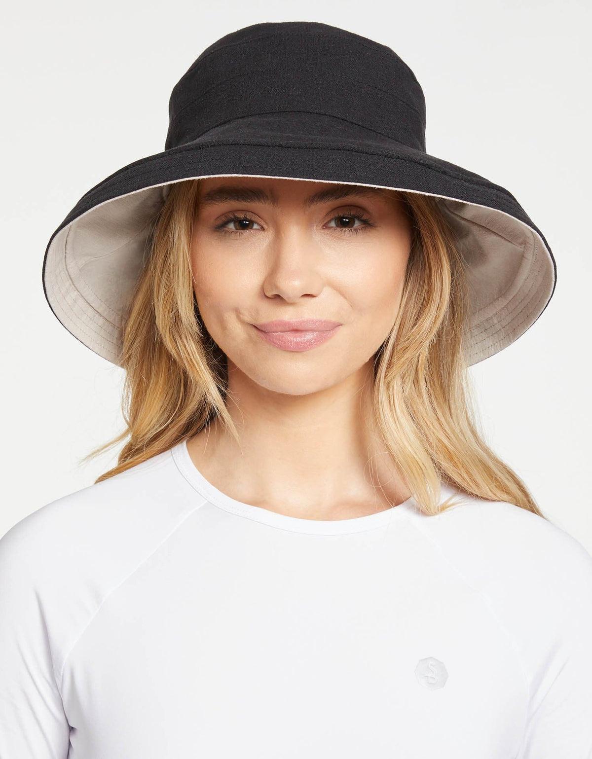 Holiday Sun Hat UPF 50+ in Black / Beige