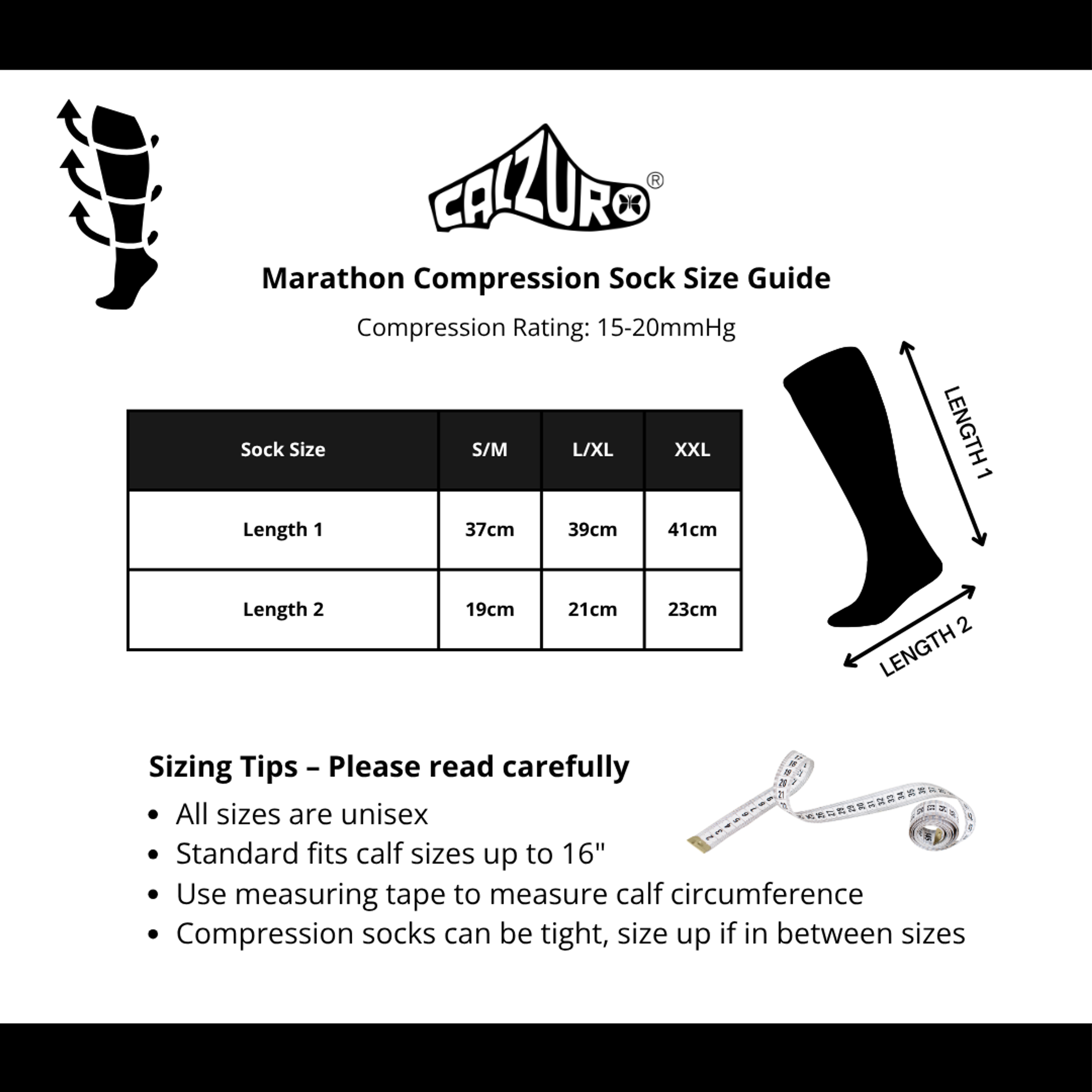 Calzuro Marathon Compression Socks 15-20mmHg image 3