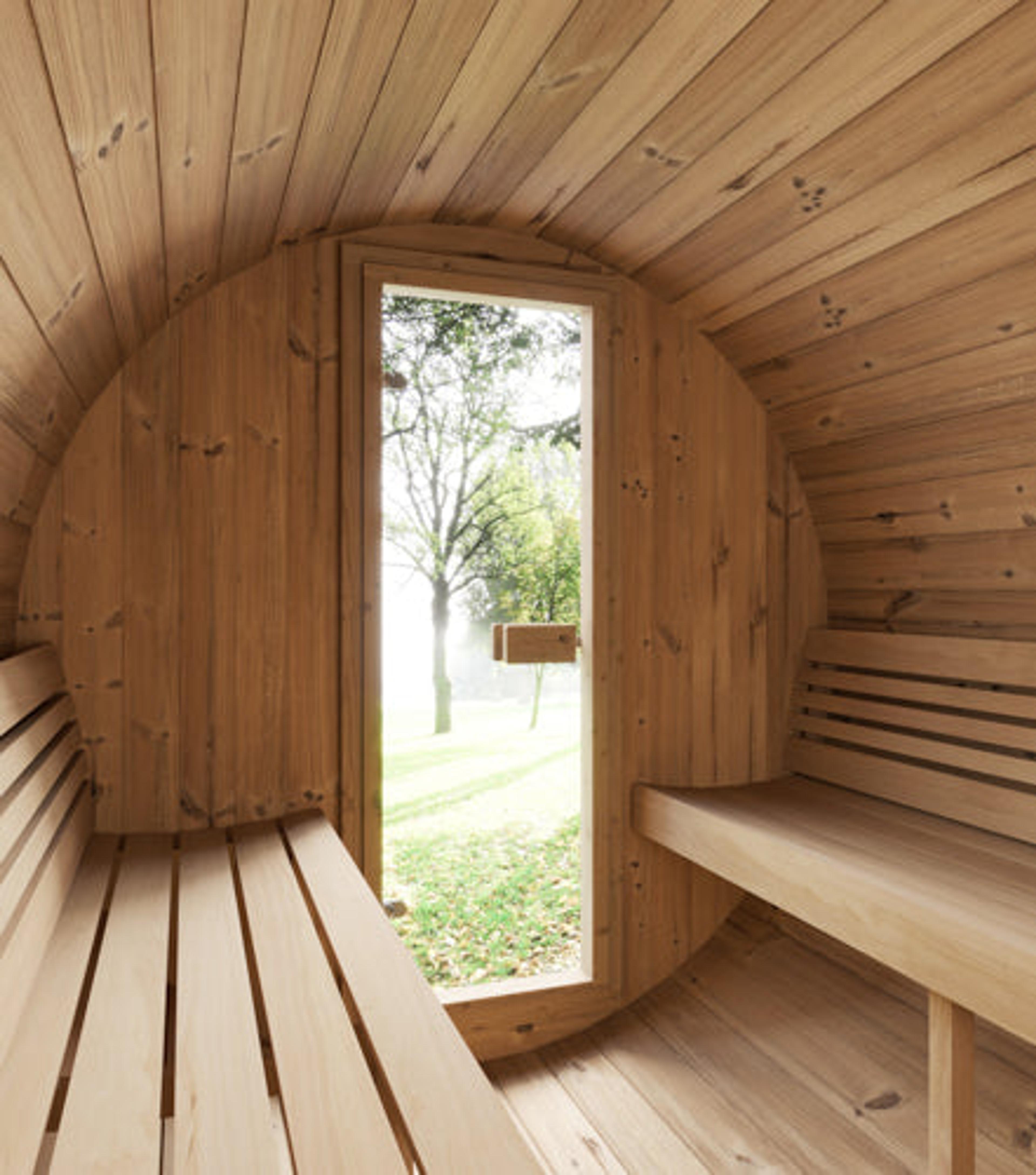 SaunaLife ERGO E6 Outdoor Barrel Sauna Kit | 3 Person Sauna image 3