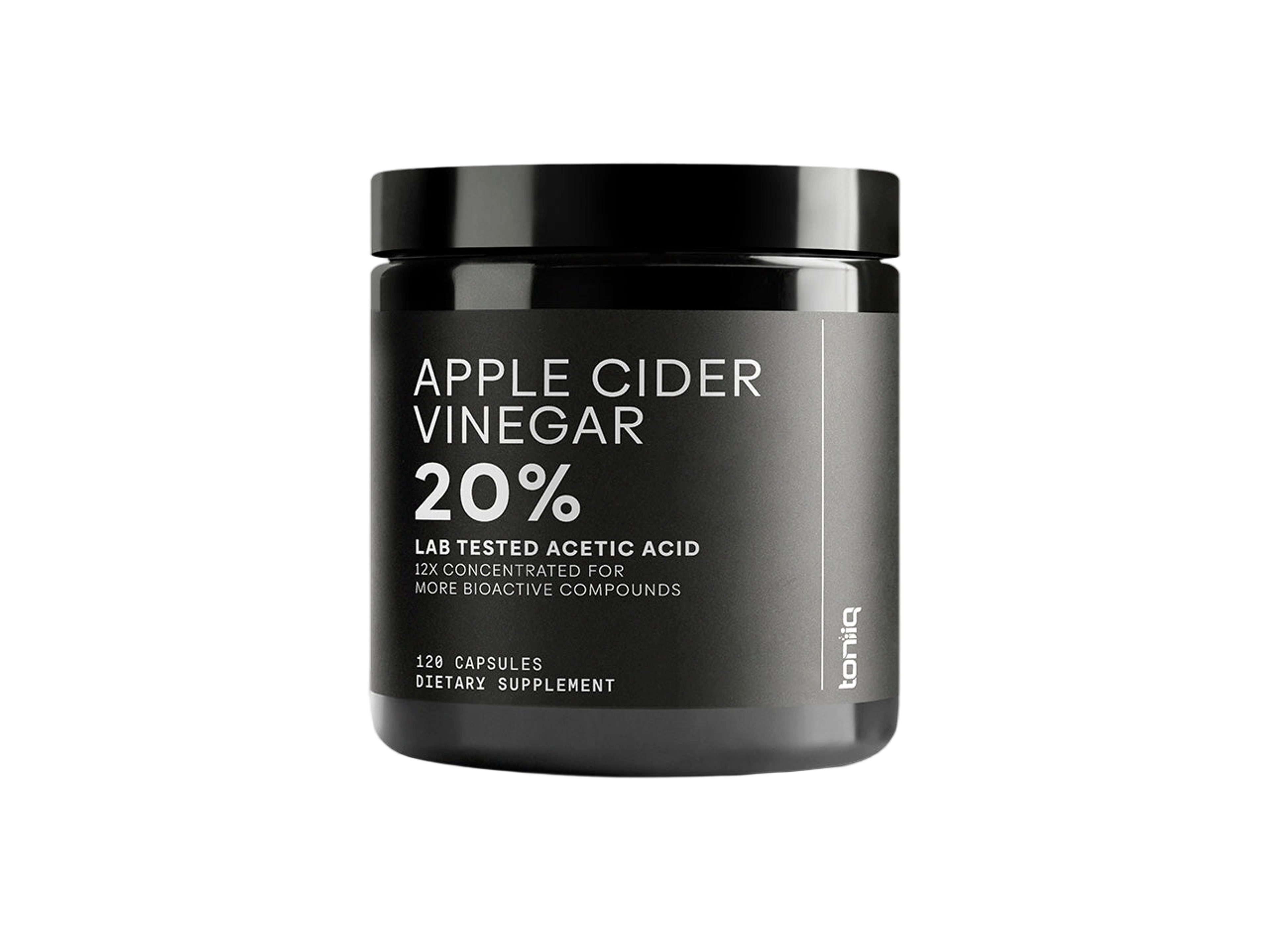 Front of Toniiq Apple Cider Vinegar 20% capsule bottle
