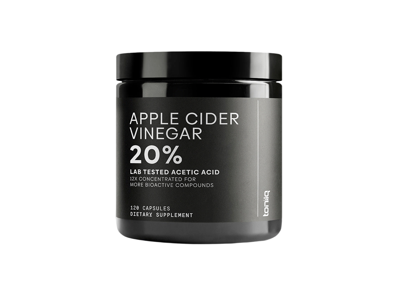 Front of Toniiq Apple Cider Vinegar 20% capsule bottle