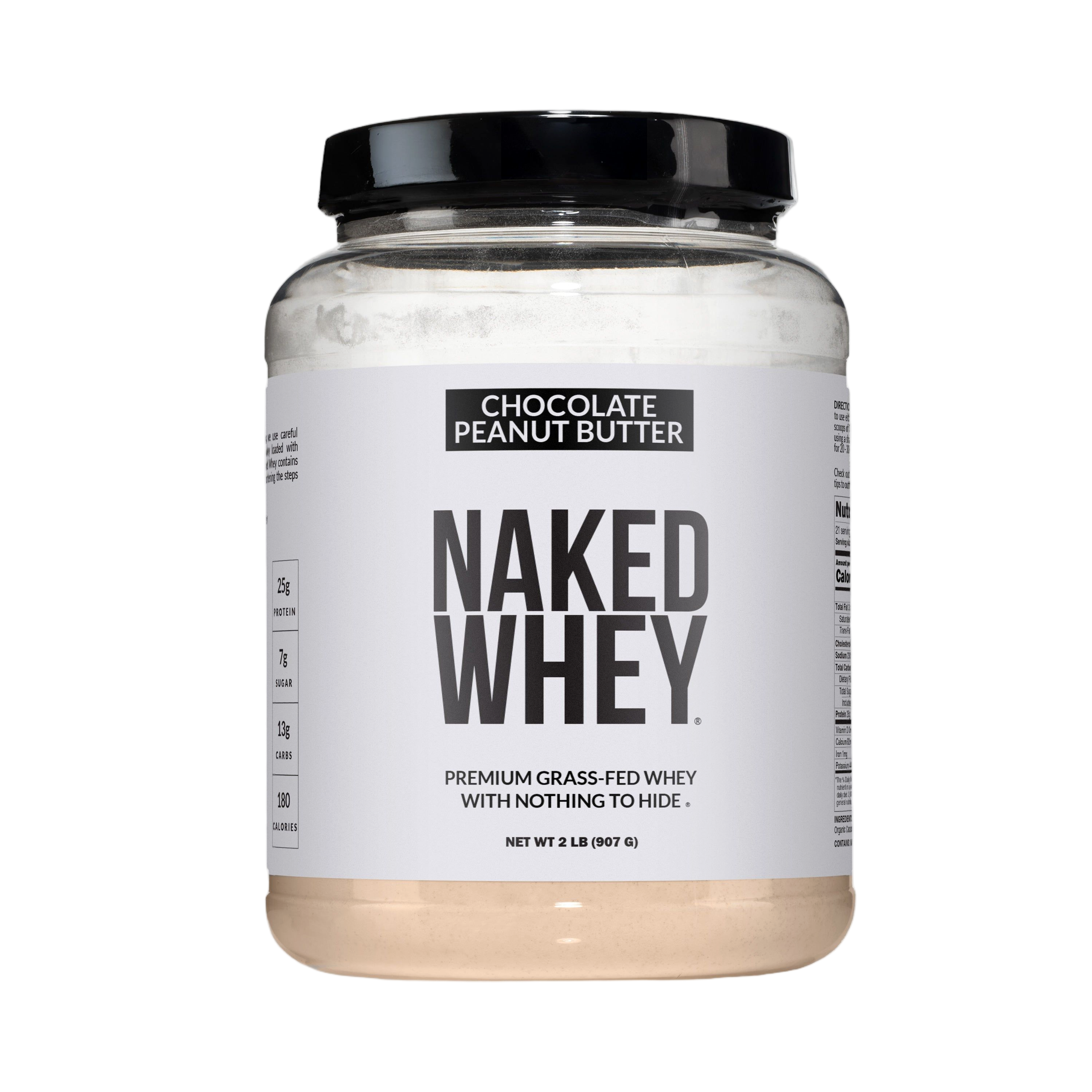 Bag of chocolate peanut butter whey protein powder isolate