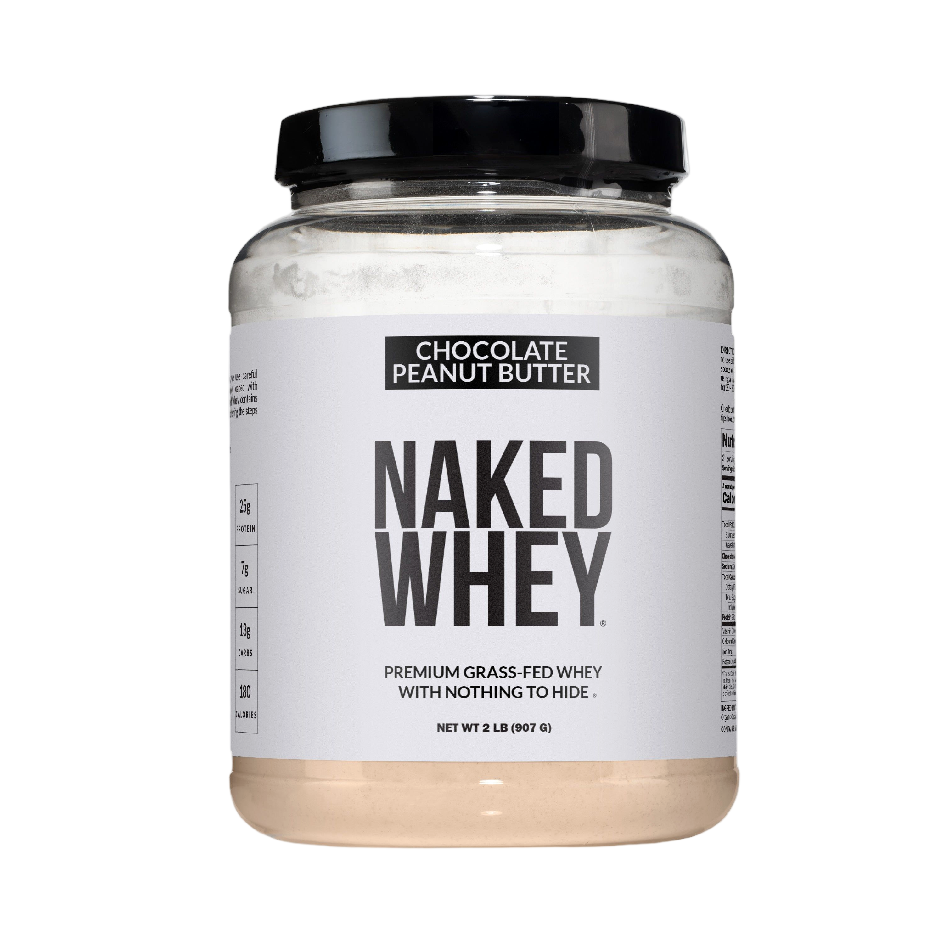 Bag of chocolate peanut butter whey protein powder isolate