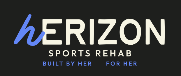 HERIZON SPORTS REHAB logo with the slogan BUILT BY HER FOR HER.