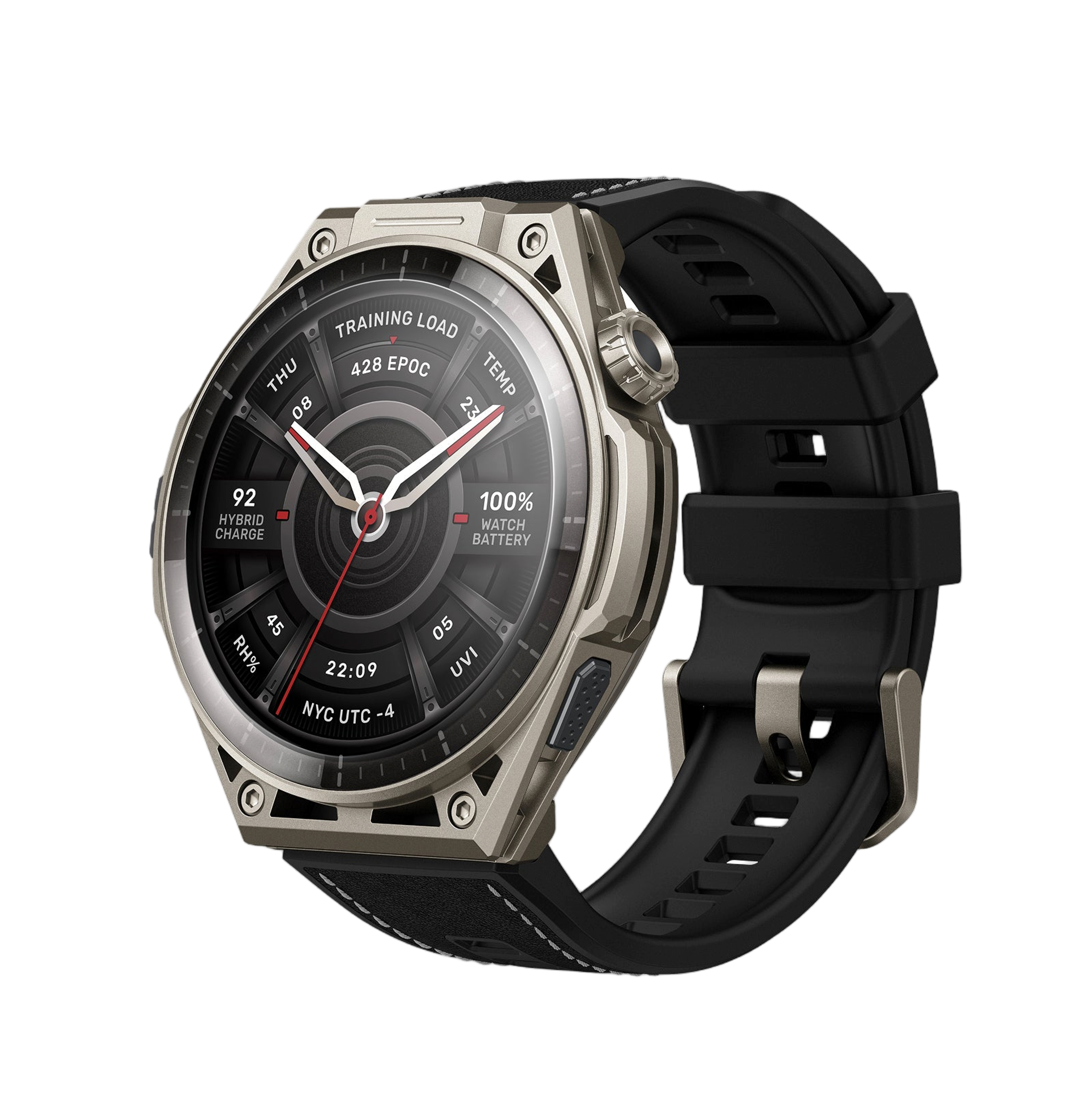 Amazfit Balance Ultra smartwatch with titanium case and strap