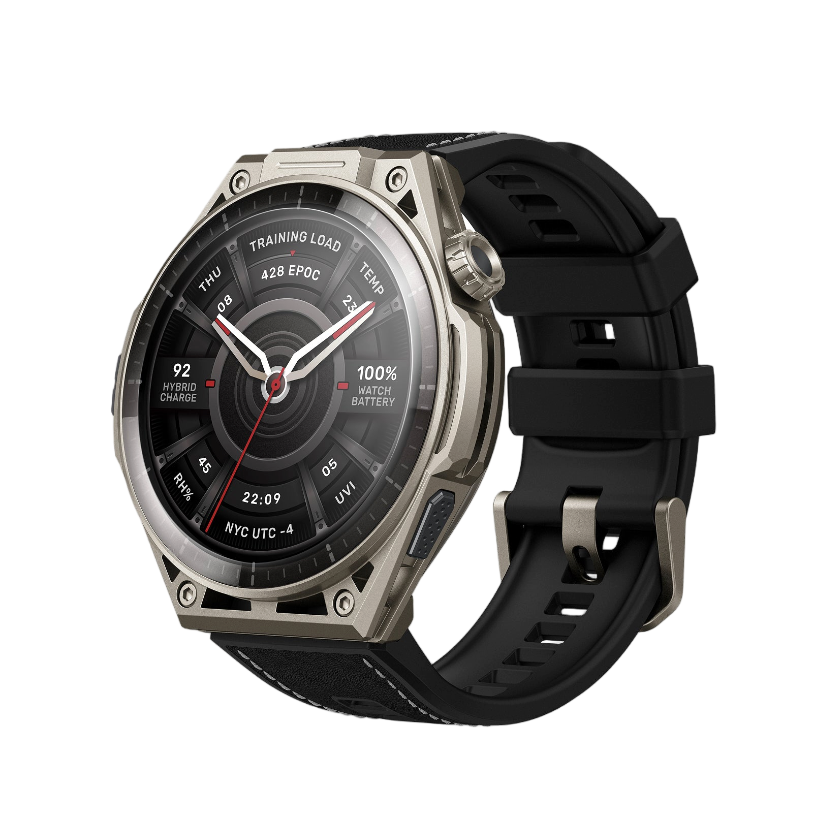 Amazfit Balance Ultra smartwatch with titanium case and strap