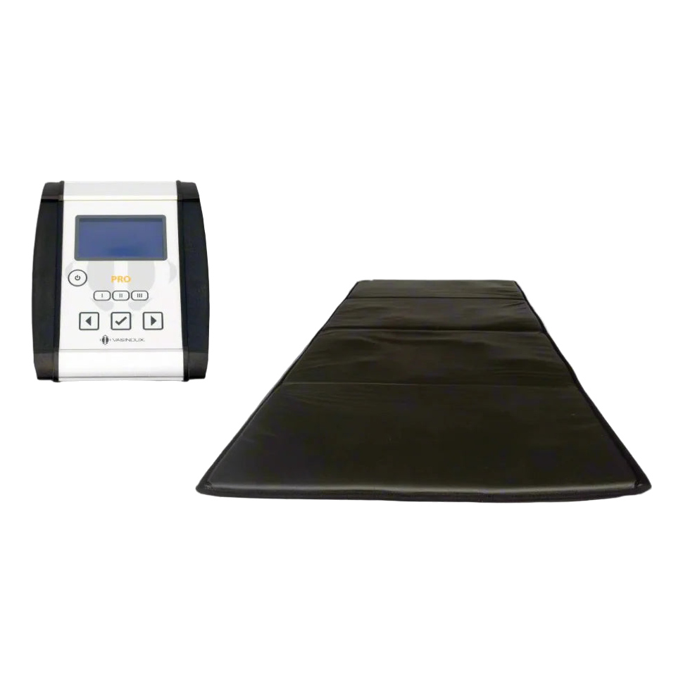 A white and black Nanocloud PRO control unit next to a dark rectangular mat.