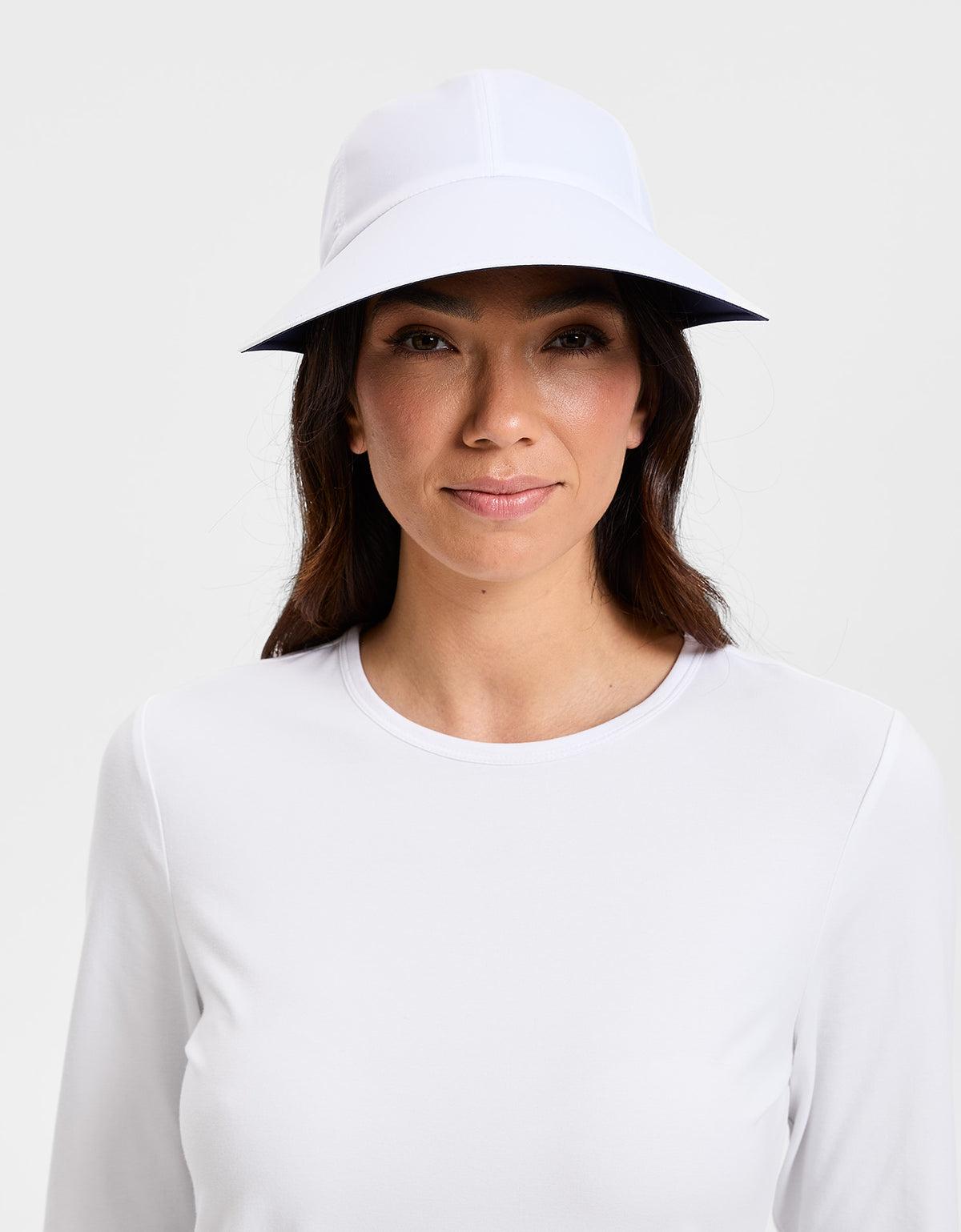 Reversible Ultra Wide Brim Cap UPF 50+ in White / Navy