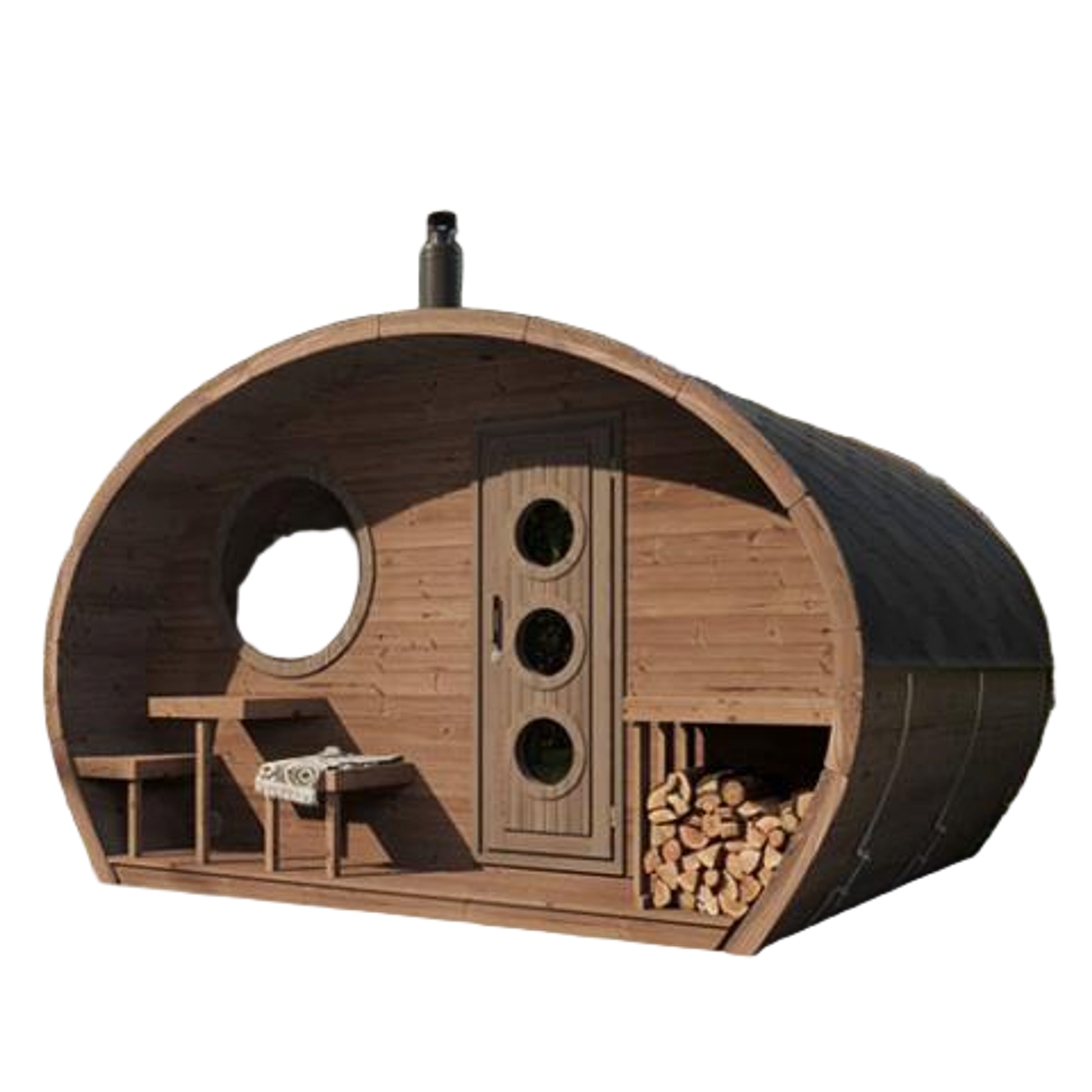 SaunaLife G11 Garden Series 8-person Outdoor Sauna Natural Finish