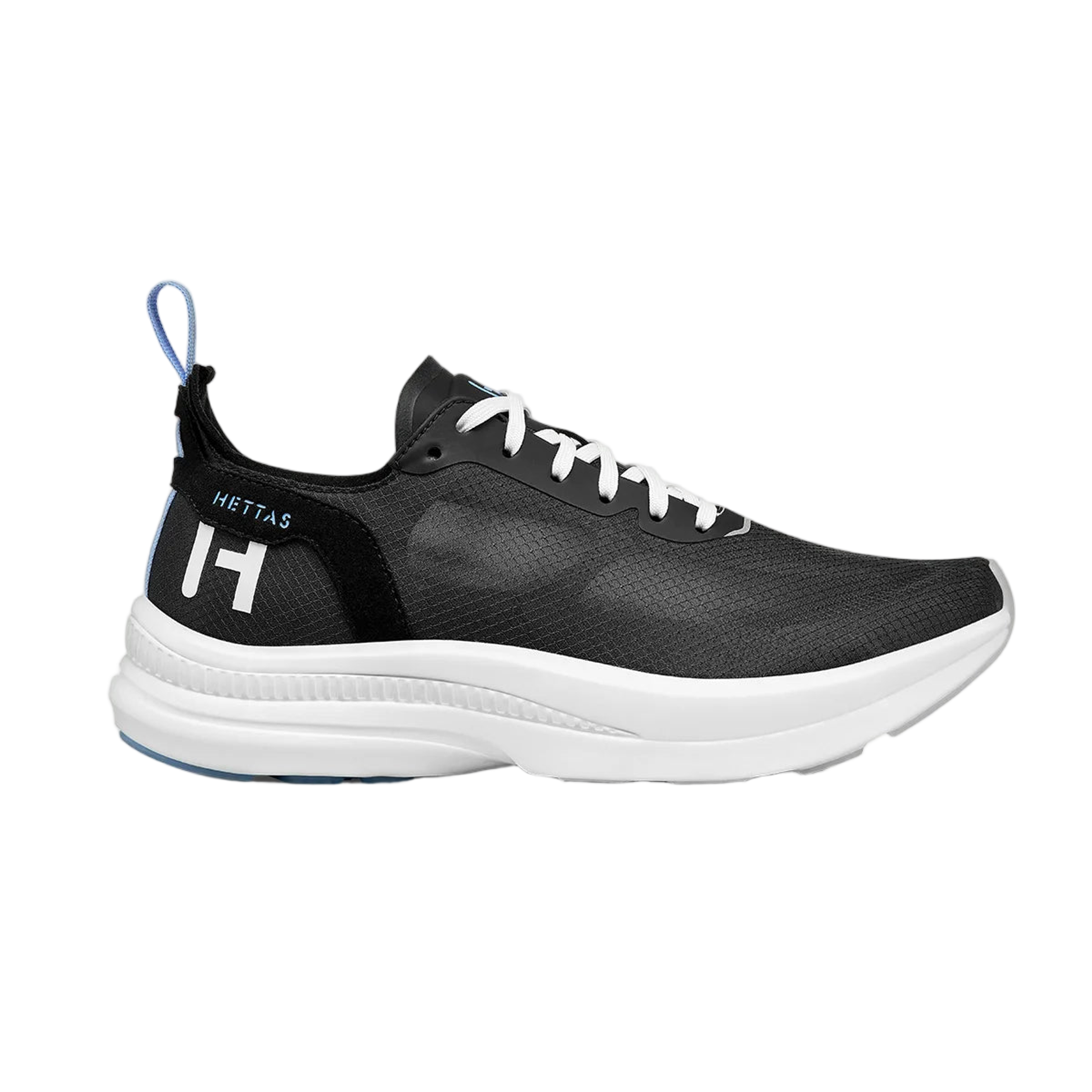 Black Alma Cruise running shoe, lateral side view