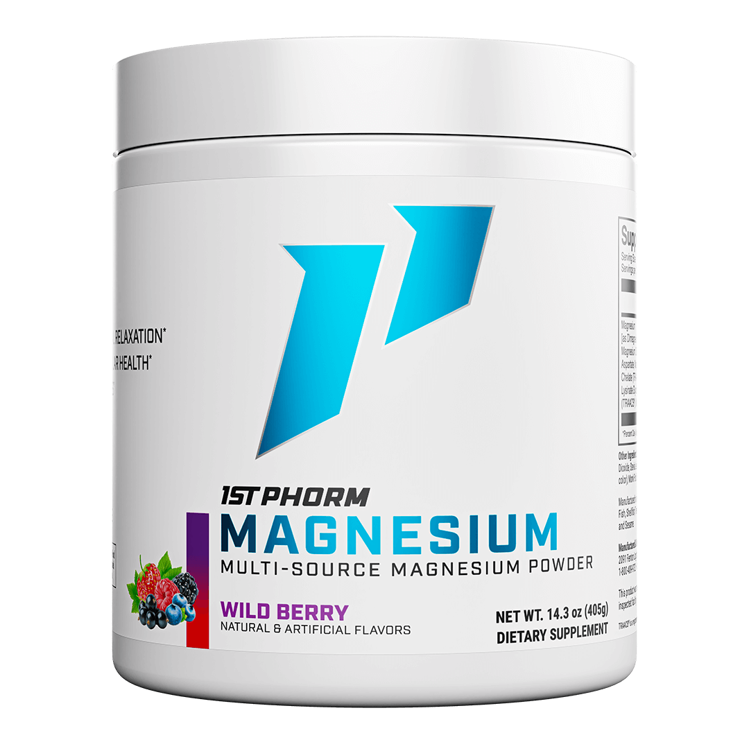 1st Phorm Magnesium powder, Wild Berry flavor container