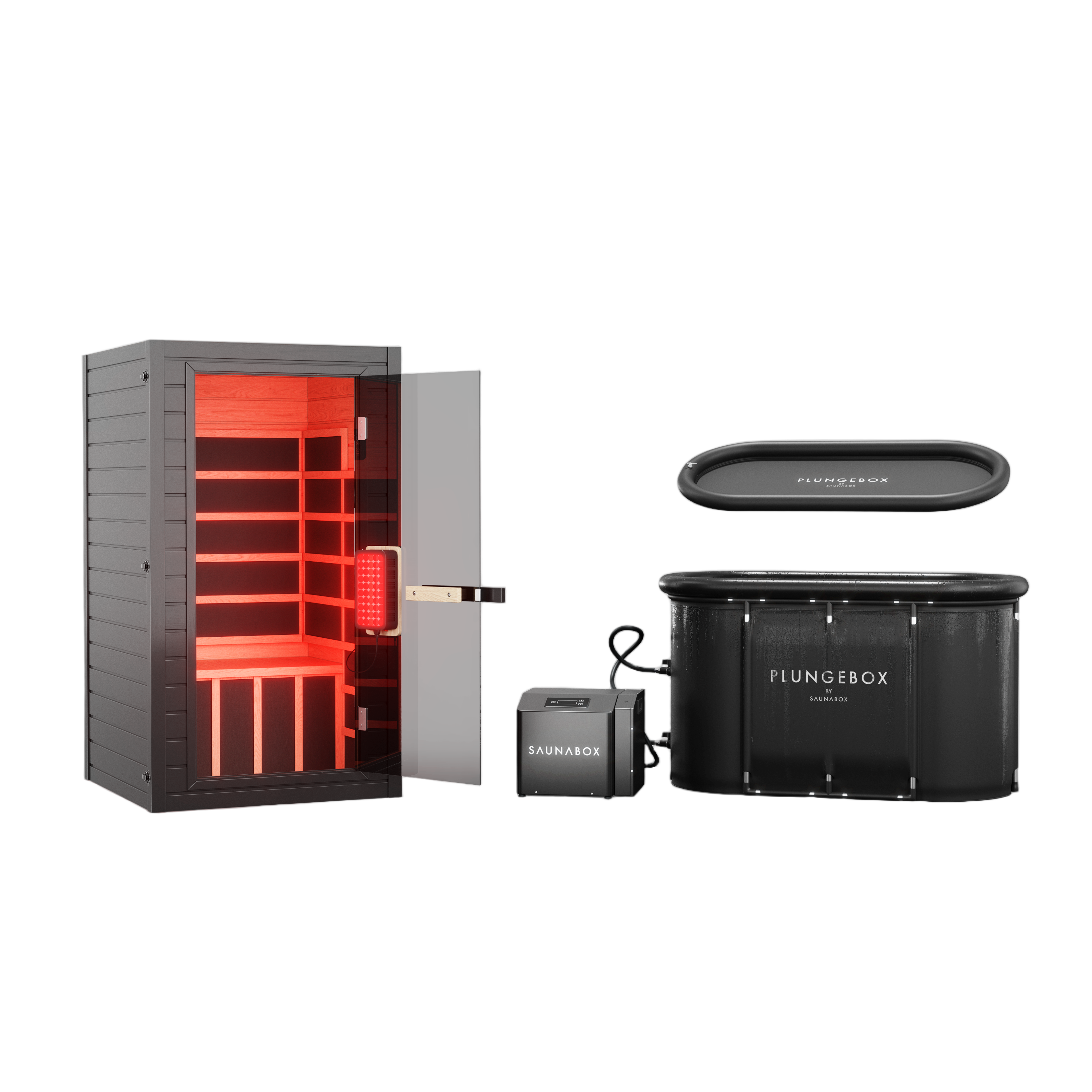 Solara wooden infrared sauna with glass door