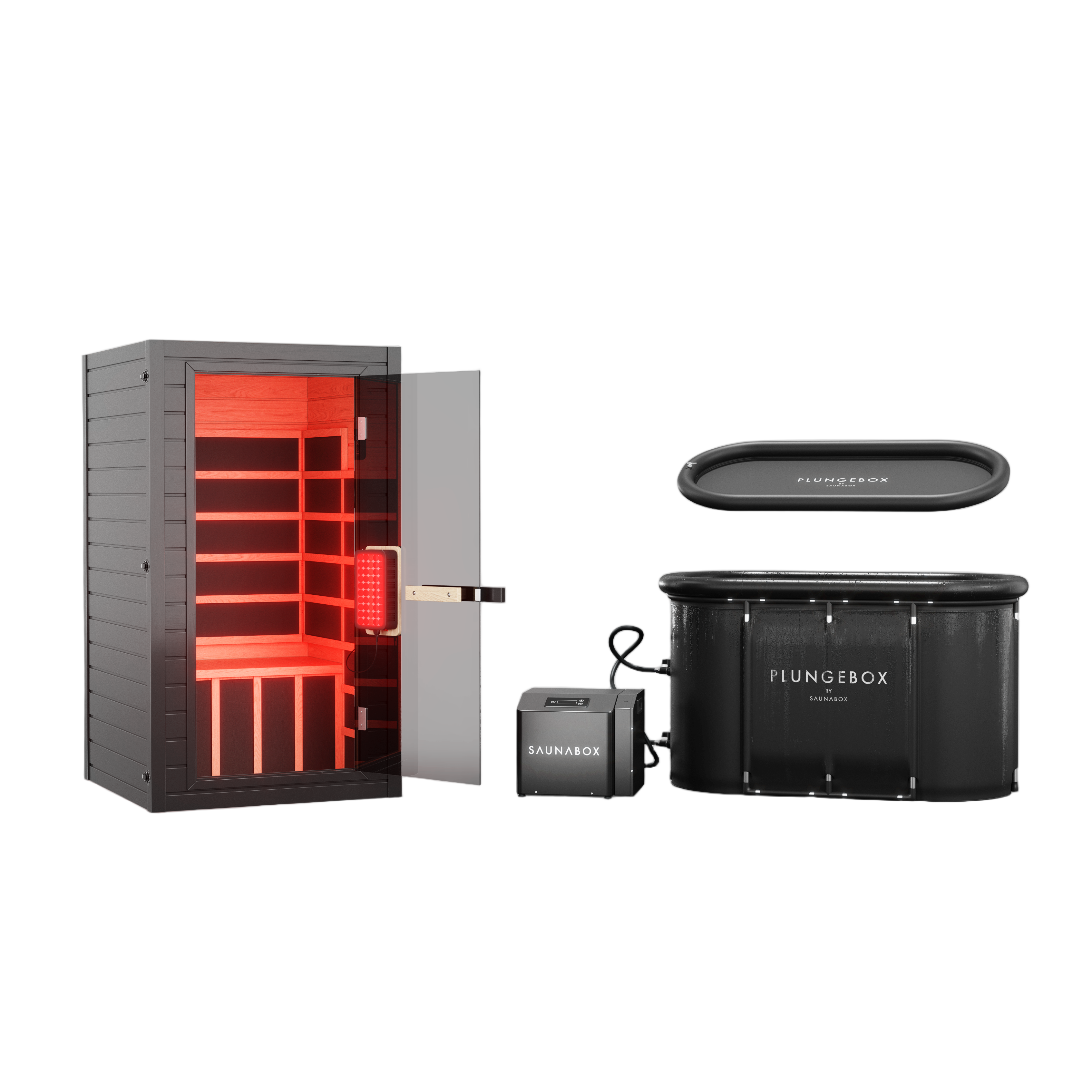 Solara wooden infrared sauna with glass door
