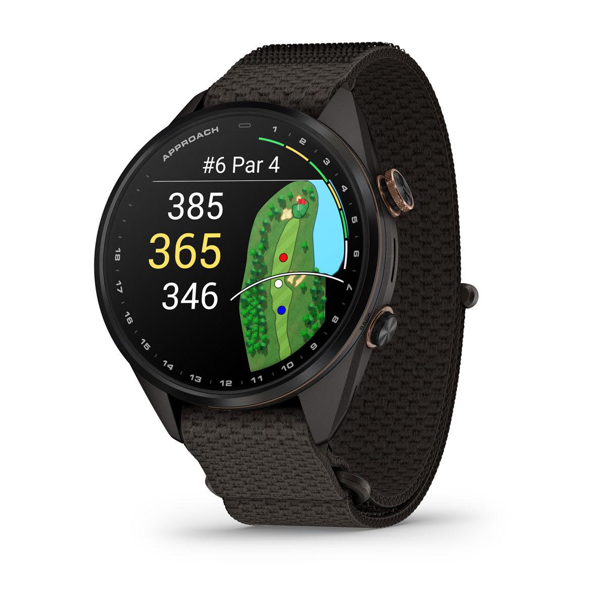 Approach S72 – 43mm in Carbon Gray/Heritage Bronze DLC Titanium Bezel with Pebble Gray ComfortFit Fabric Band