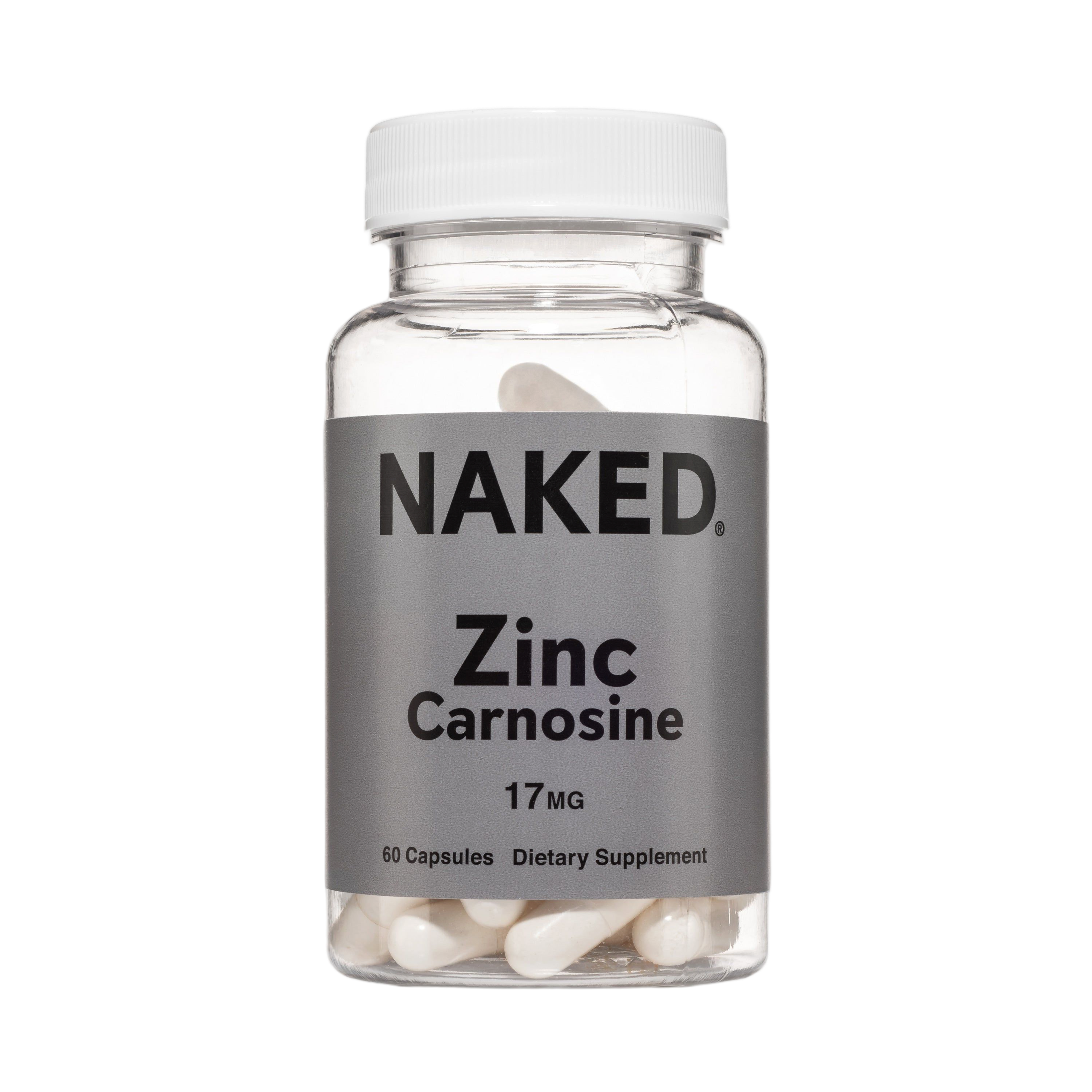 Bottle of Naked Zinc Carnosine 60 capsules