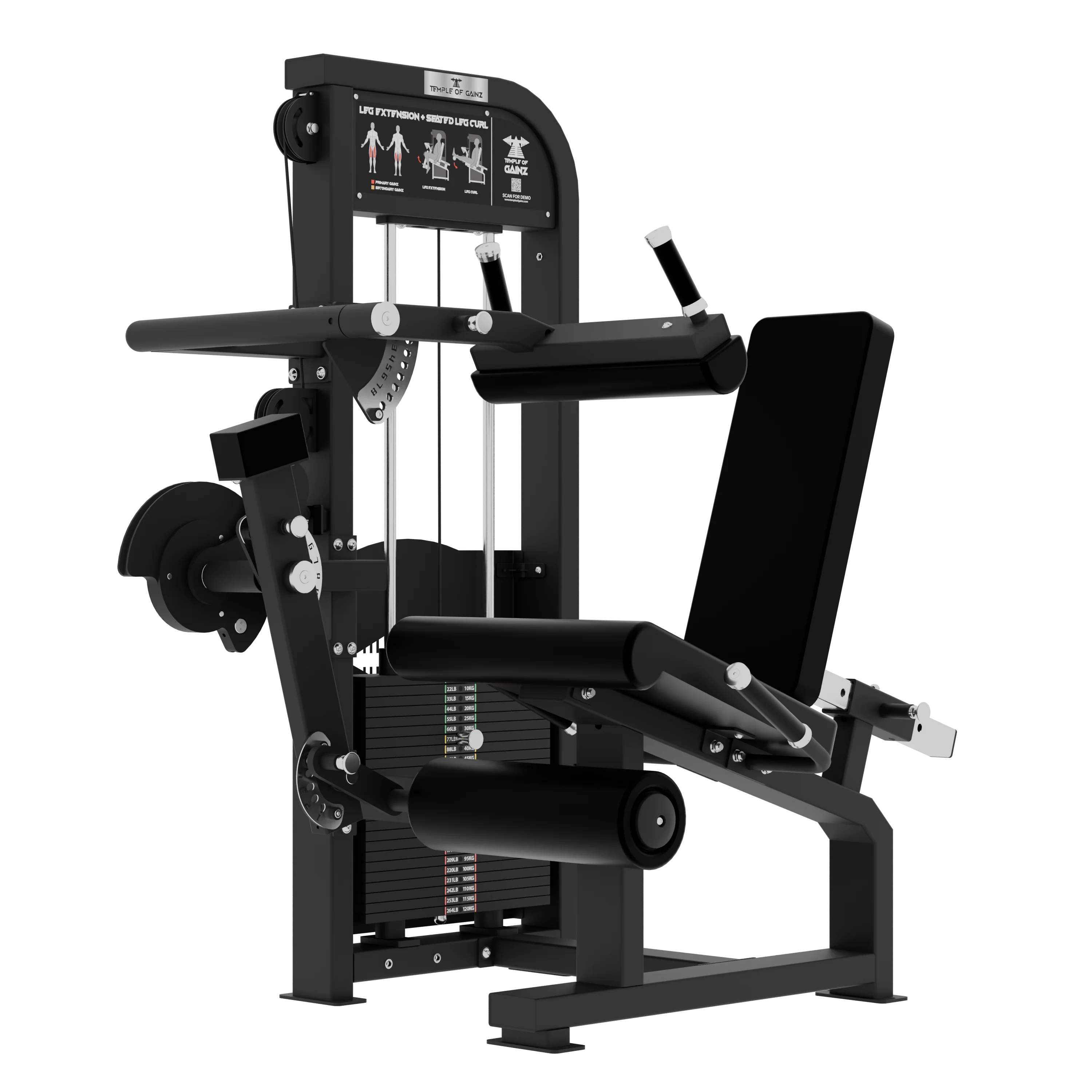 SELECTORIZED LEG EXTENSION + SEATED LEG CURL VERSION 3