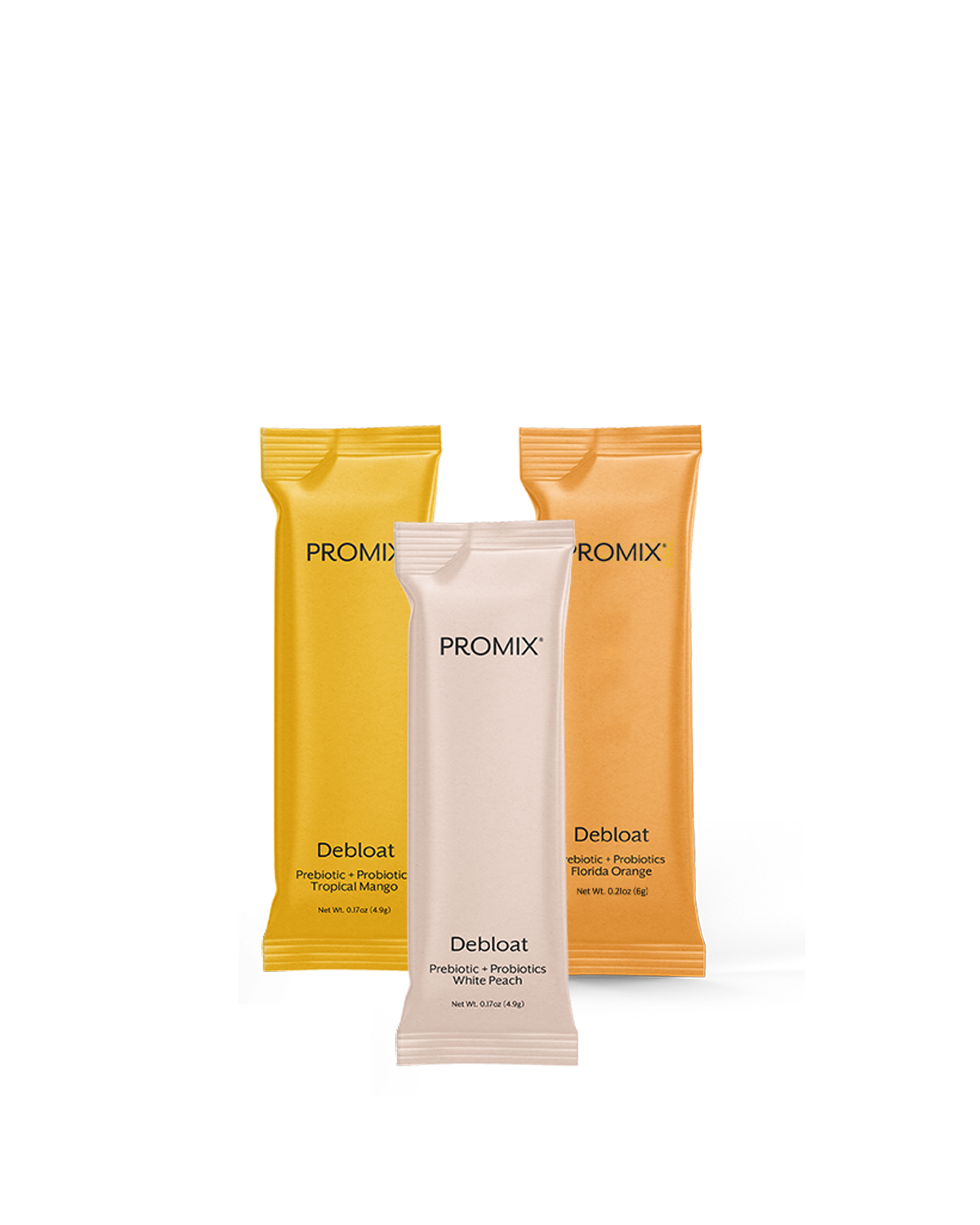 Single-serve Debloat probiotic and prebiotic stick packet variety pack