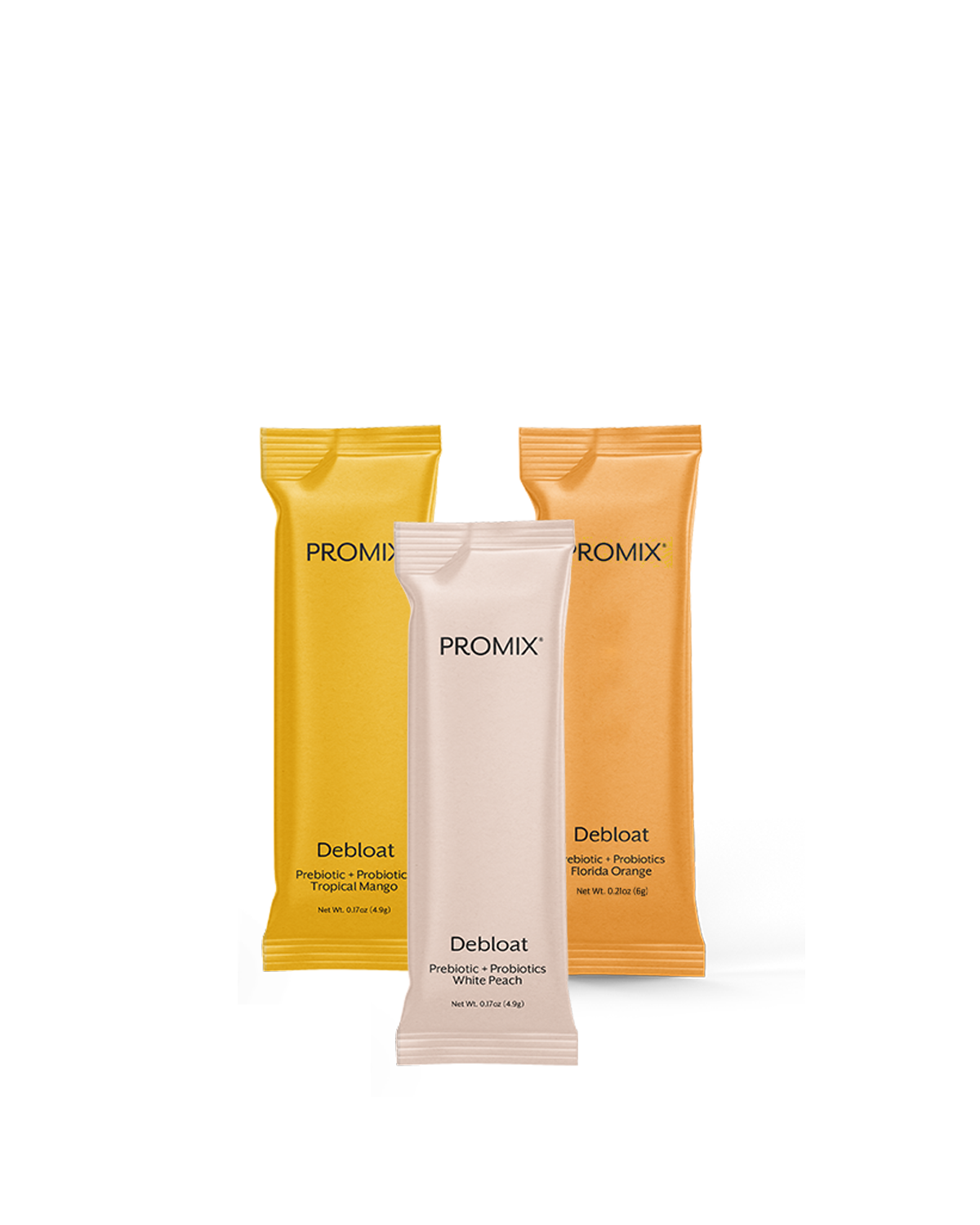 Single-serve Debloat probiotic and prebiotic stick packet variety pack
