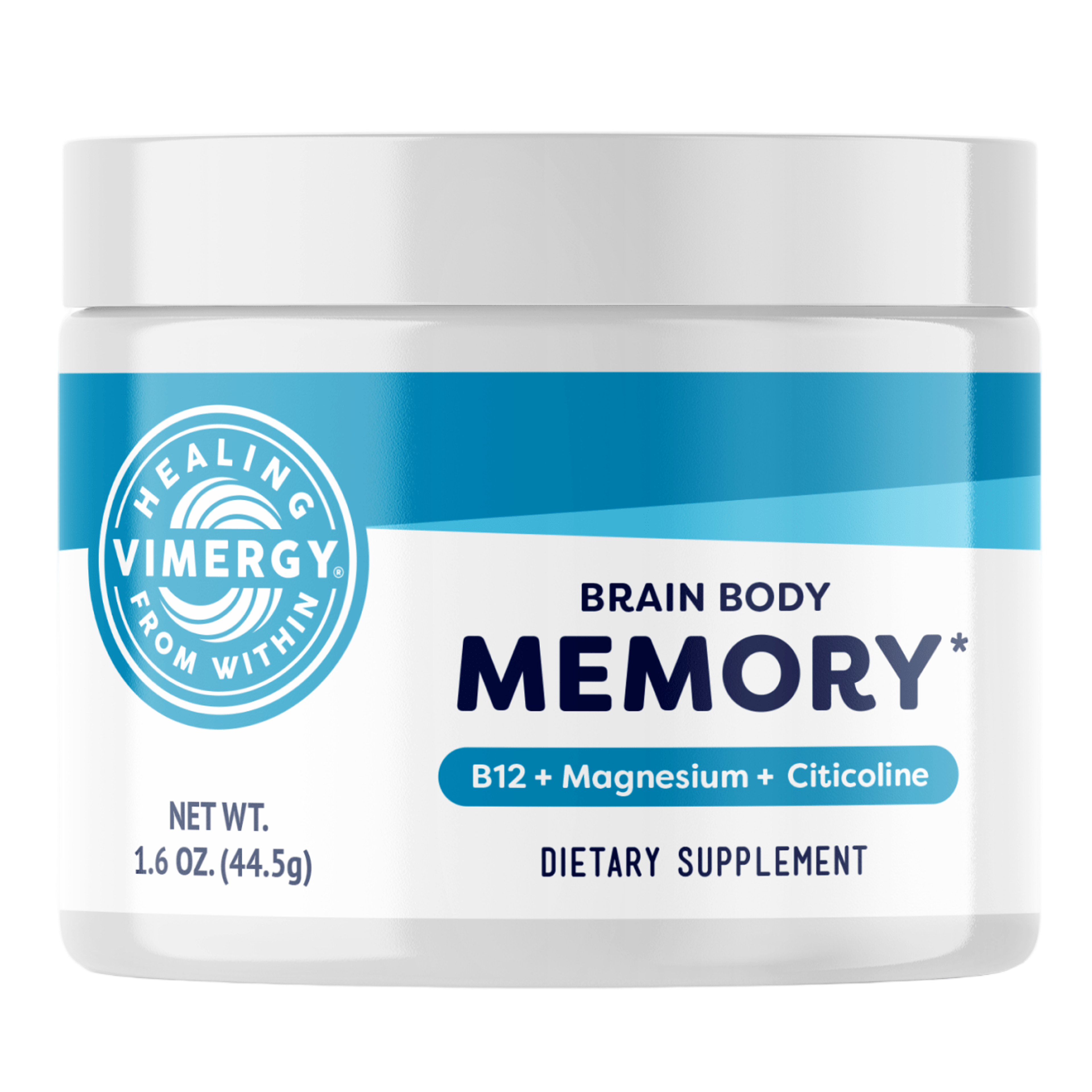 Brain Body Memory supplement container by Vimergy
