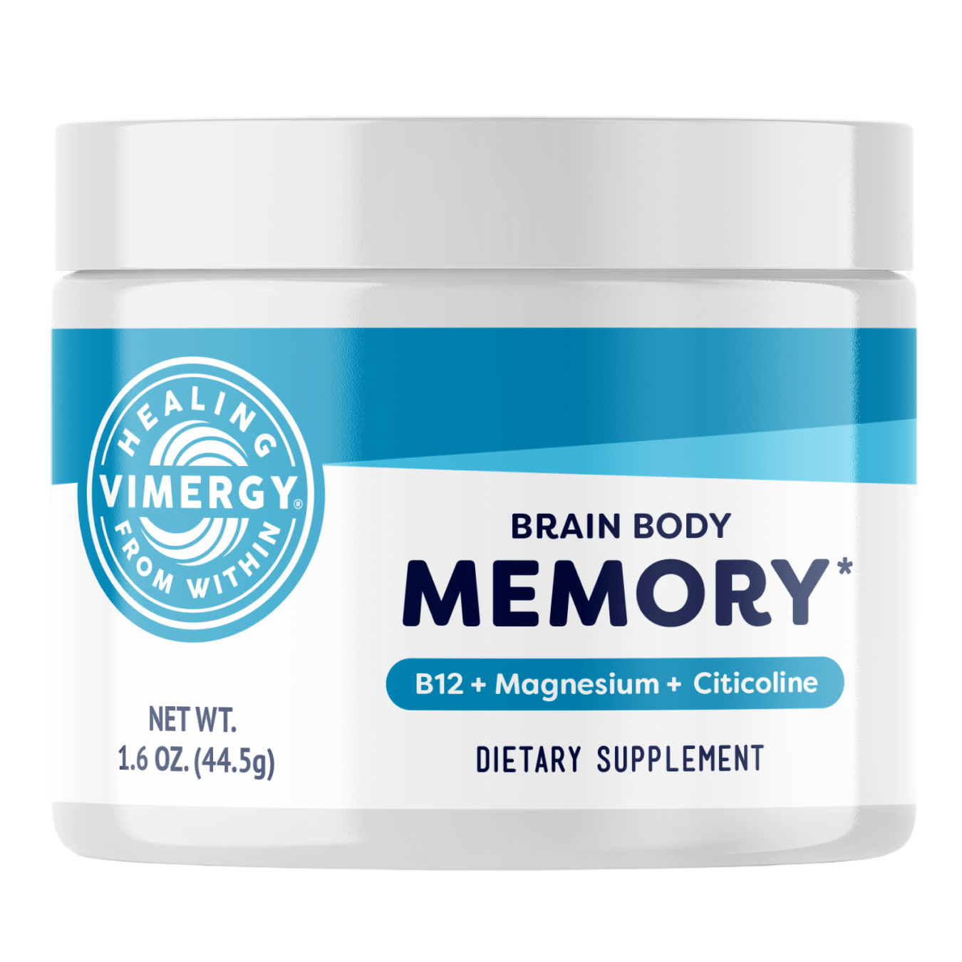Brain Body Memory supplement container by Vimergy