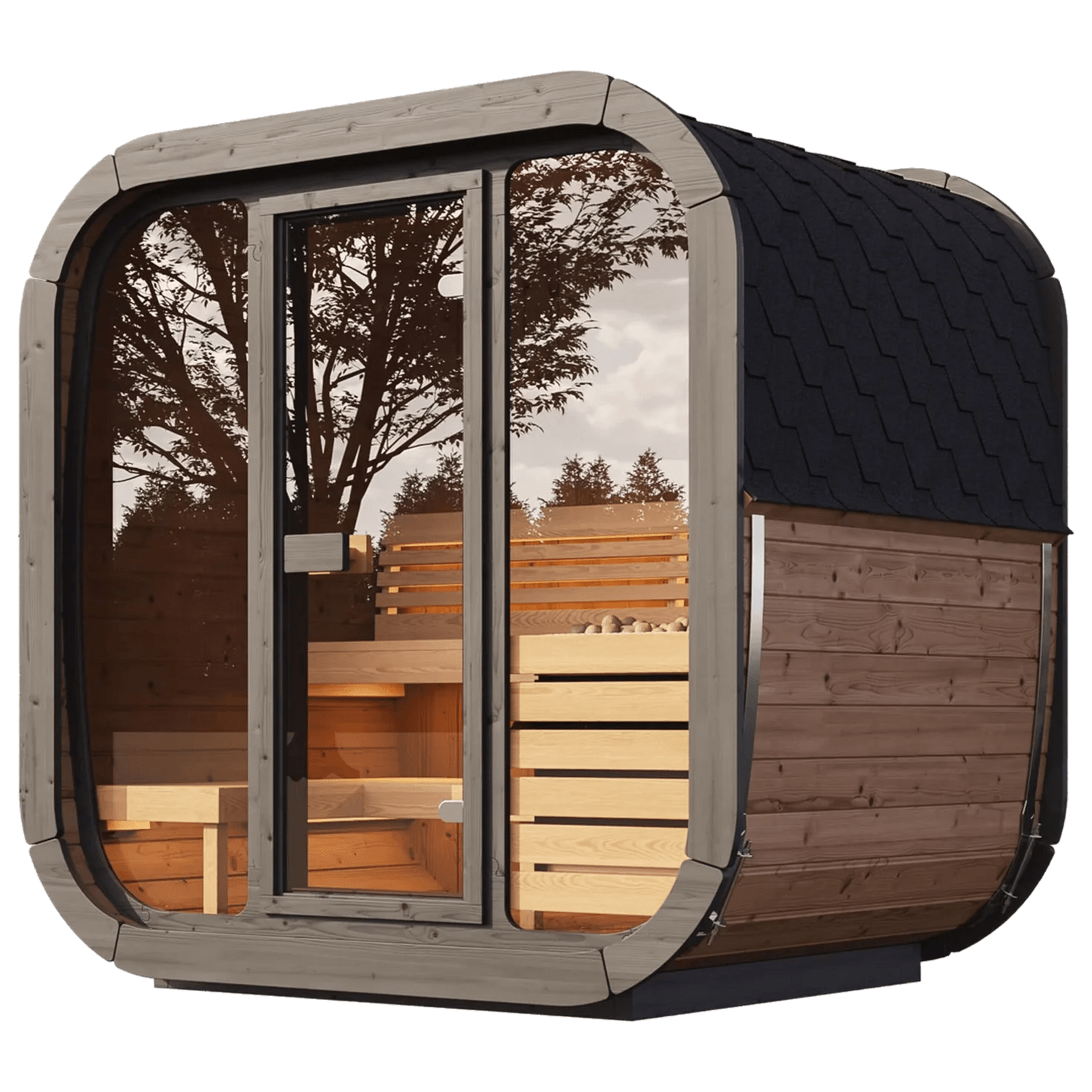 SaunaLife CL5G | 4-Person Outdoor Cube Sauna Kit