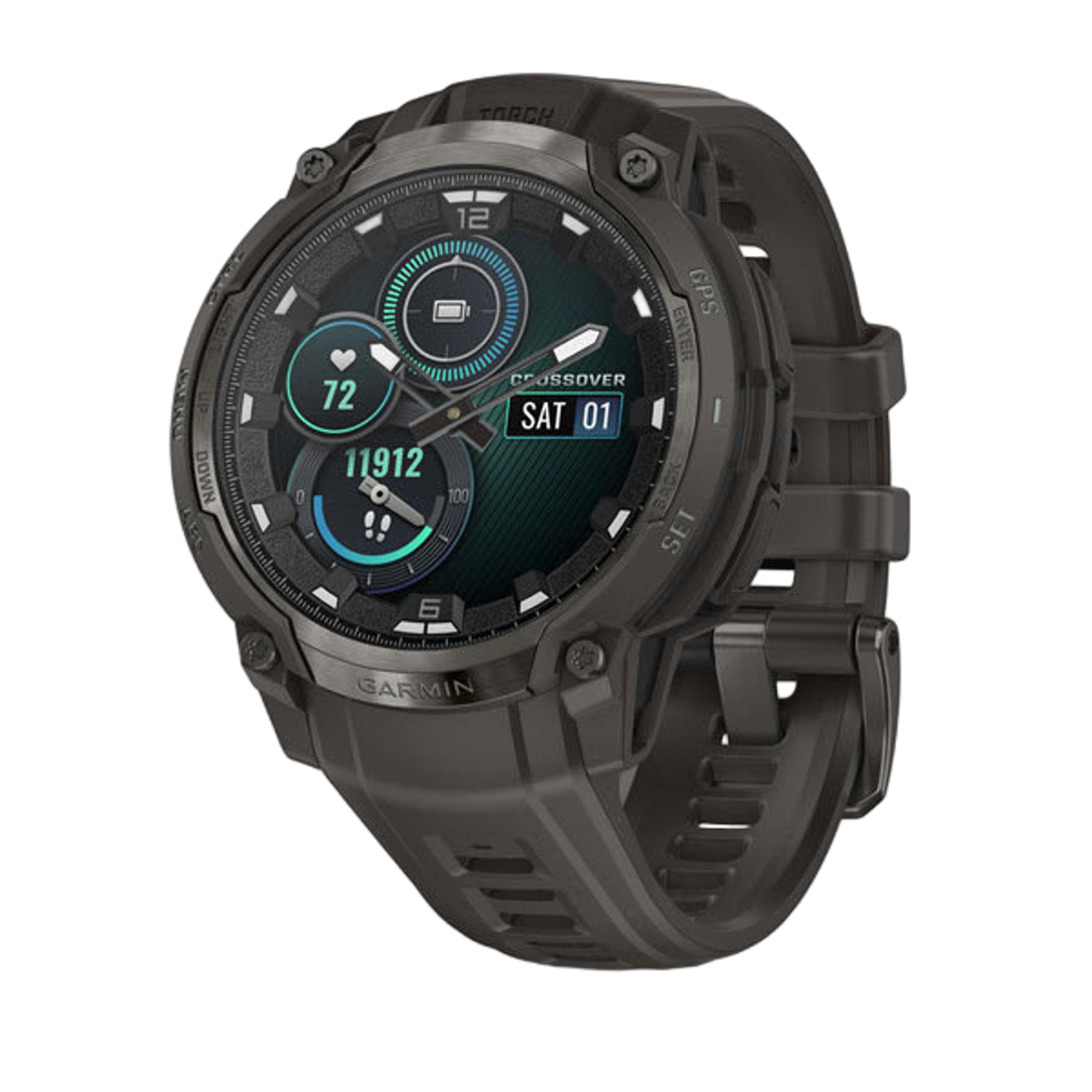 Garmin Instinct Crossover AMOLED smartwatch in charcoal
