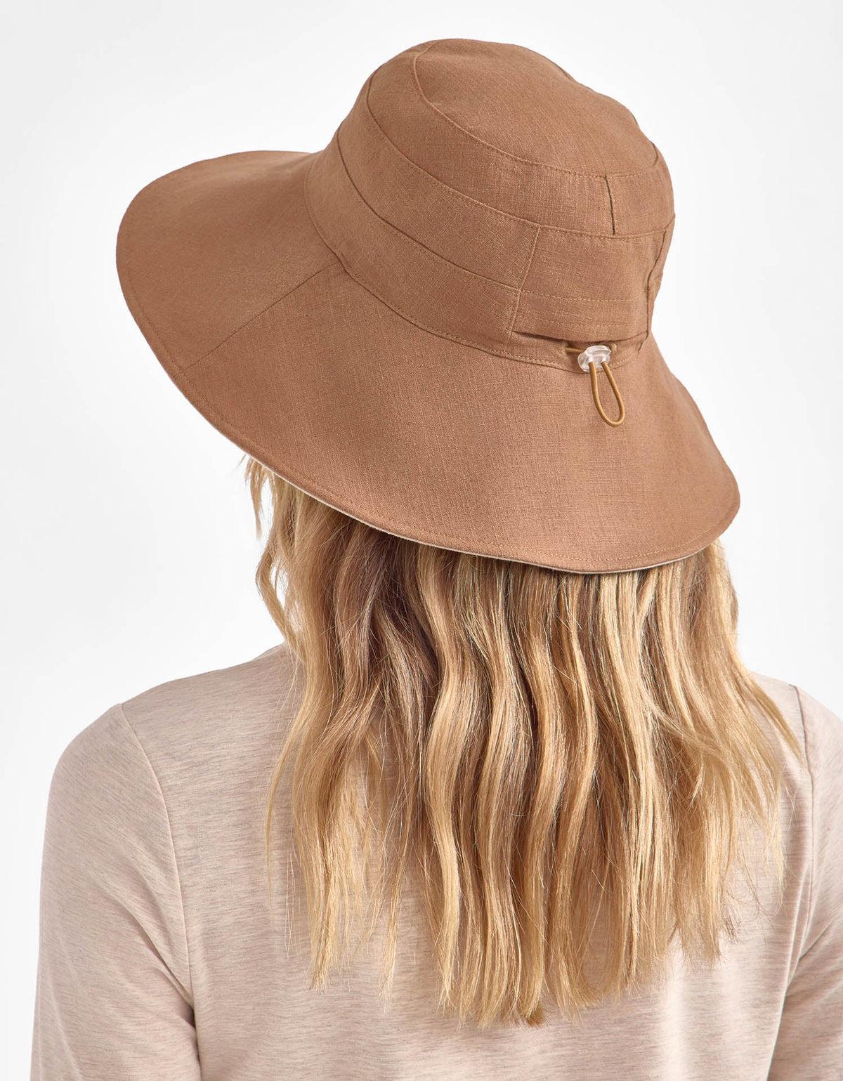 Resort Wide Brim Sun Hat UPF 50+ in Cinnamon / Beige