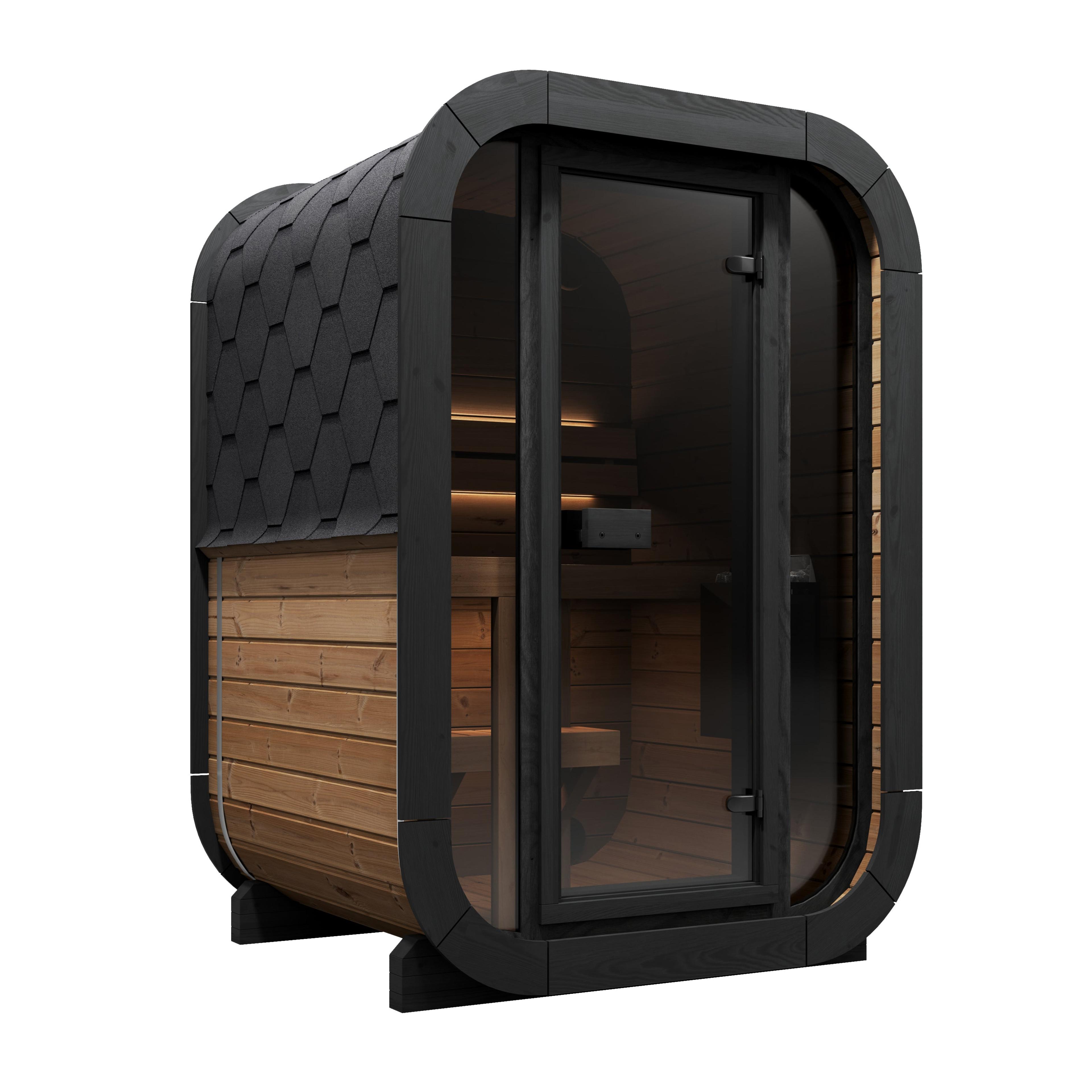 SaunaLife CL3G Cube Series 2-person Outdoor Sauna Natural Finish