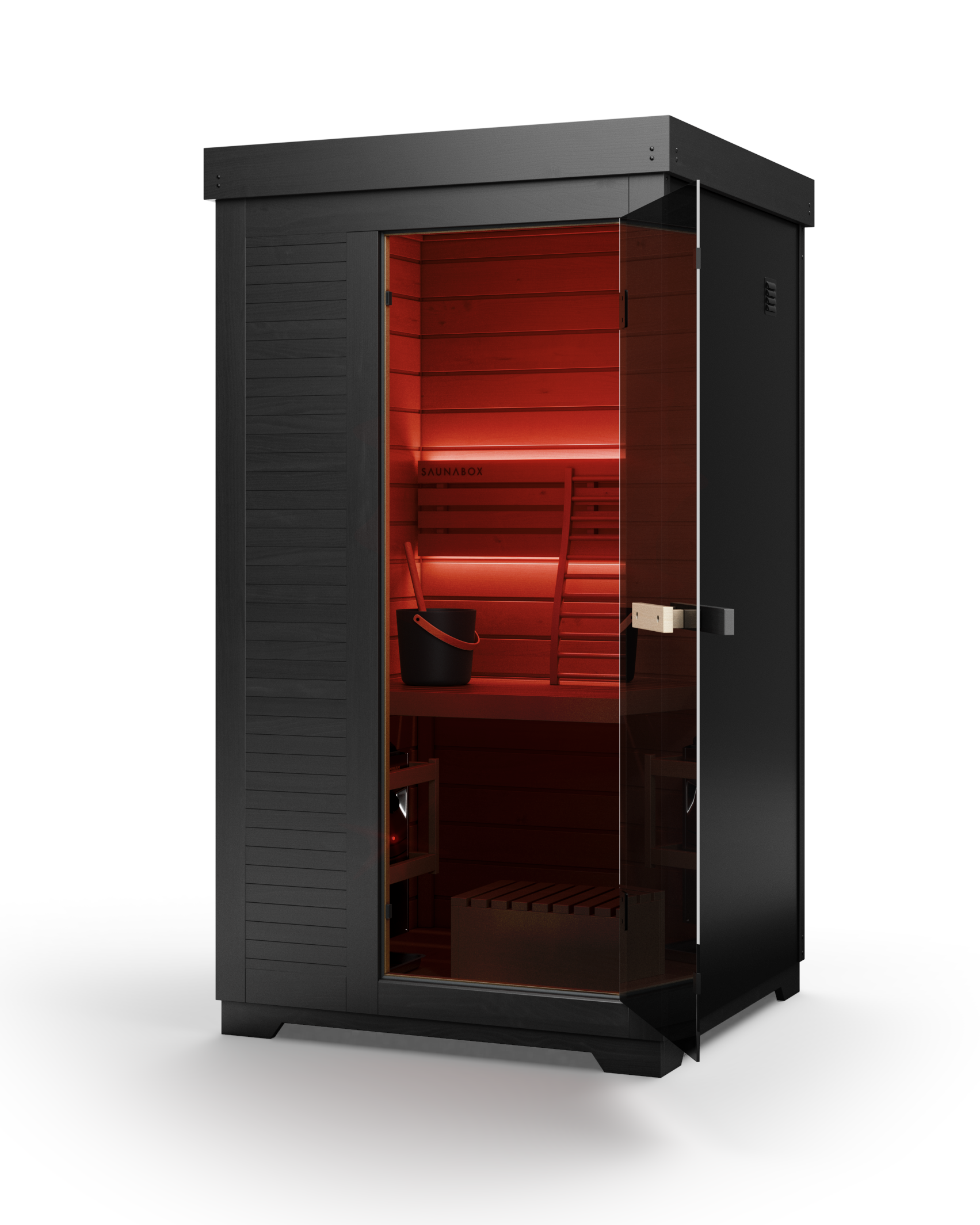 Exterior view of the SaunaBox Forge outdoor sauna