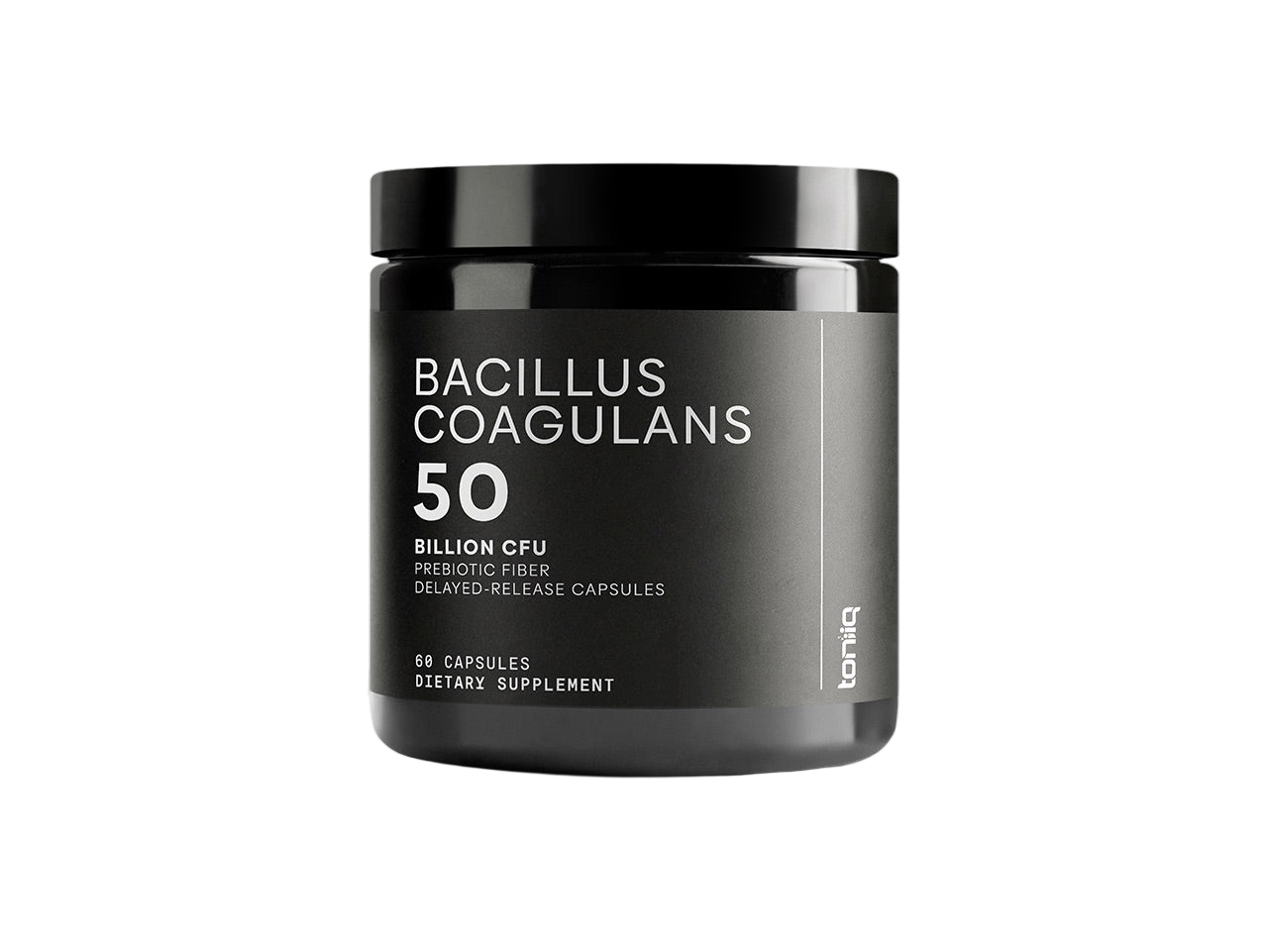 Bottle of Toniiq Bacillus Coagulans 50 Billion CFU 60 capsules