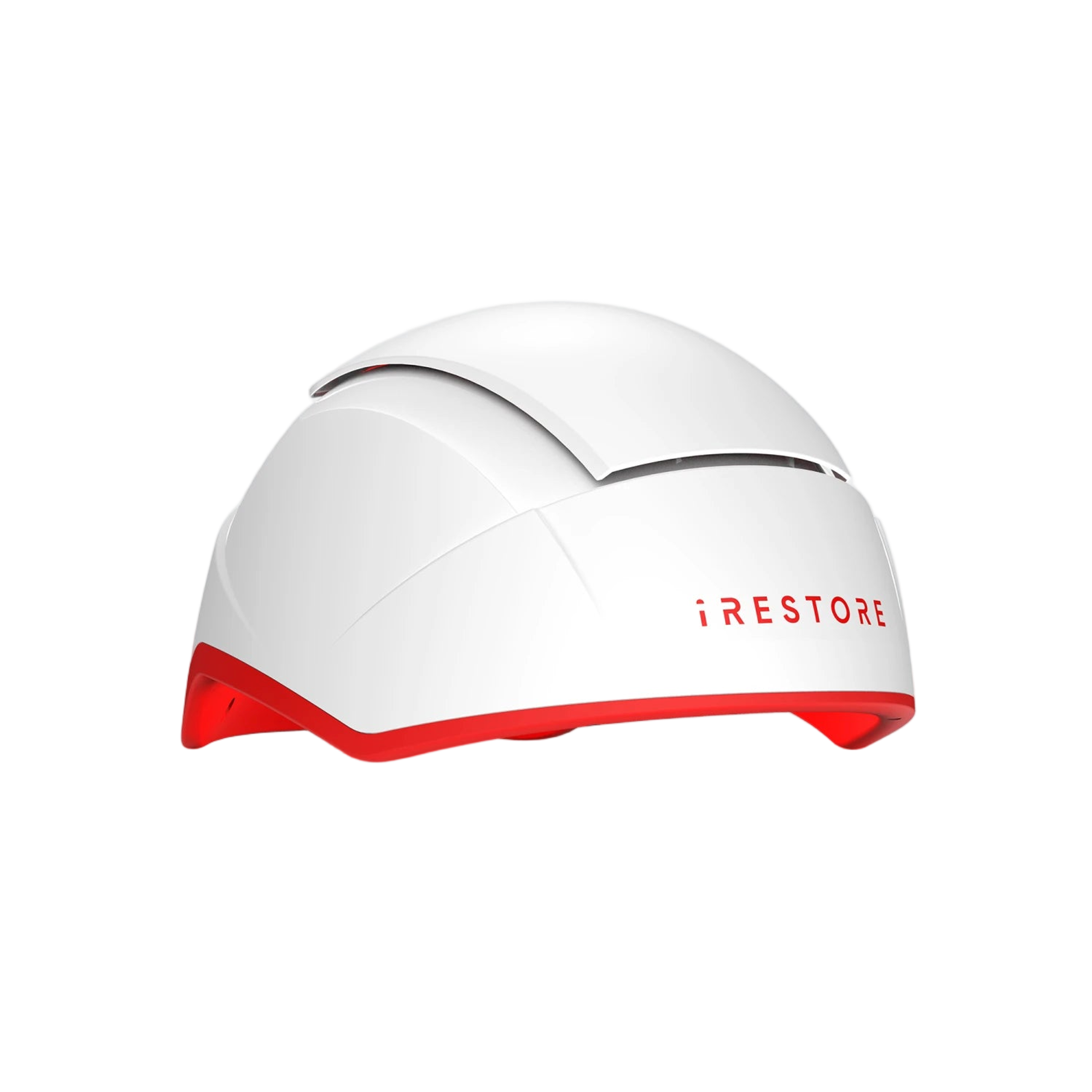 White iRESTORE Professional laser helmet at angle