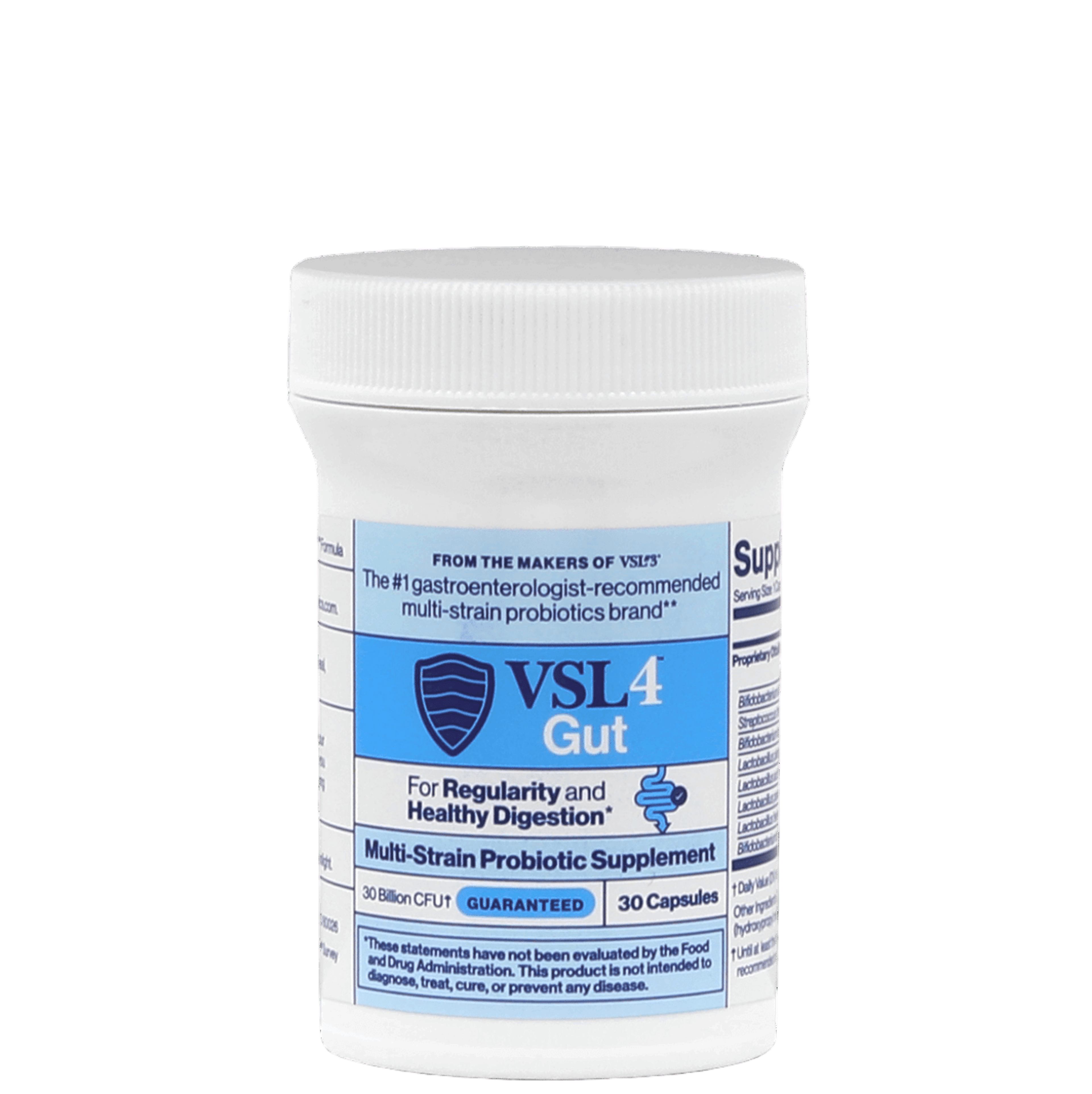 Bottle of VSL4 Gut Capsules product packaging