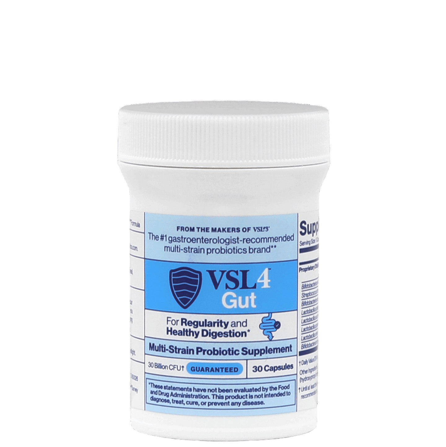 Bottle of VSL4 Gut Capsules product packaging