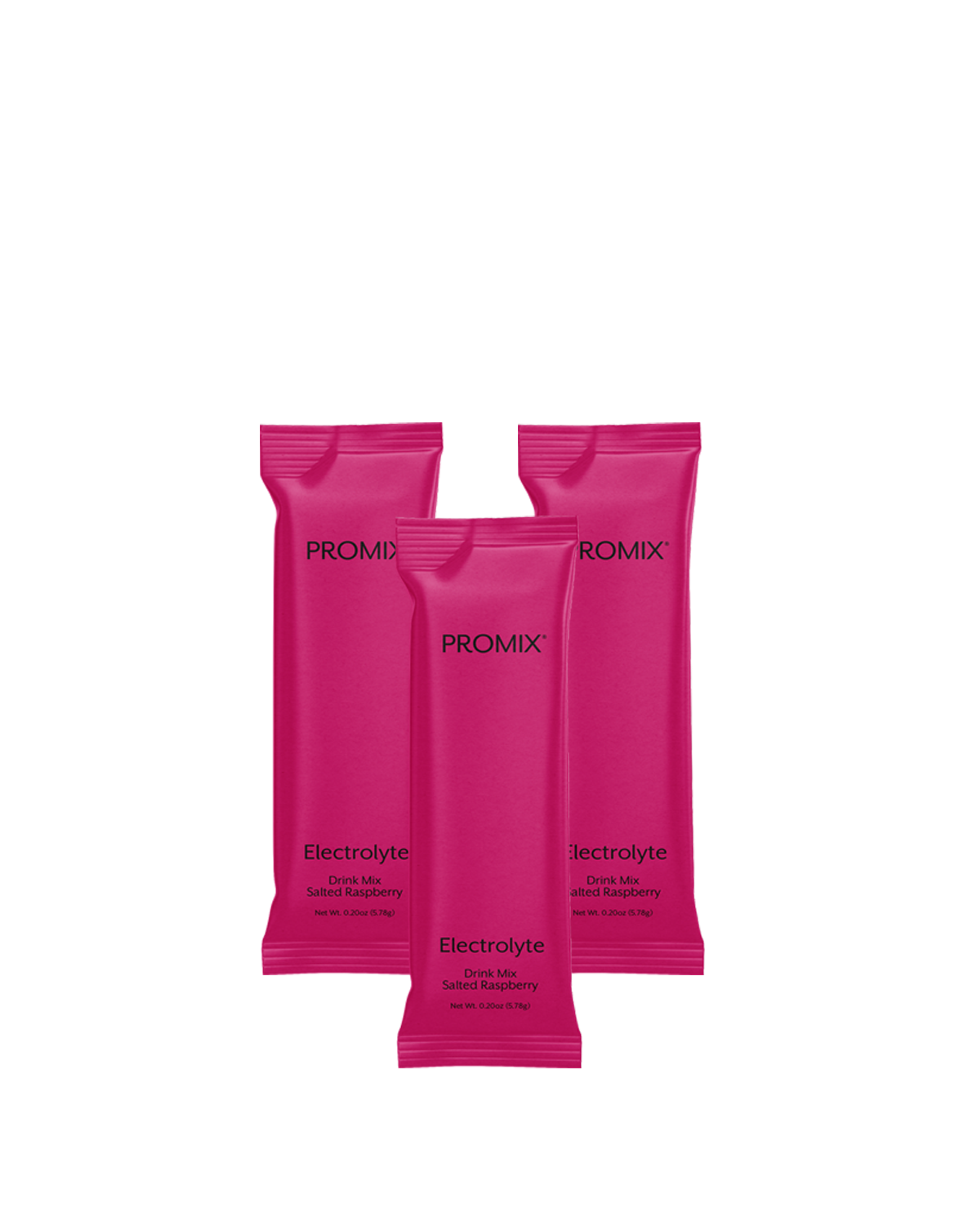 Box of Promix salted raspberry electrolyte stick packs
