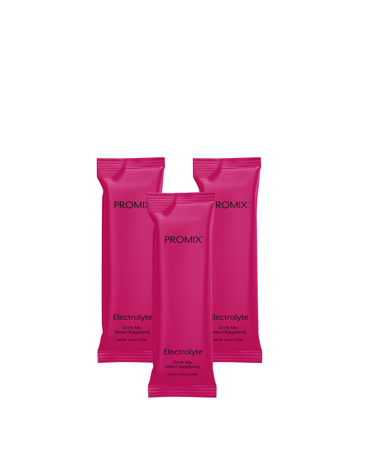 Box of Promix salted raspberry electrolyte stick packs