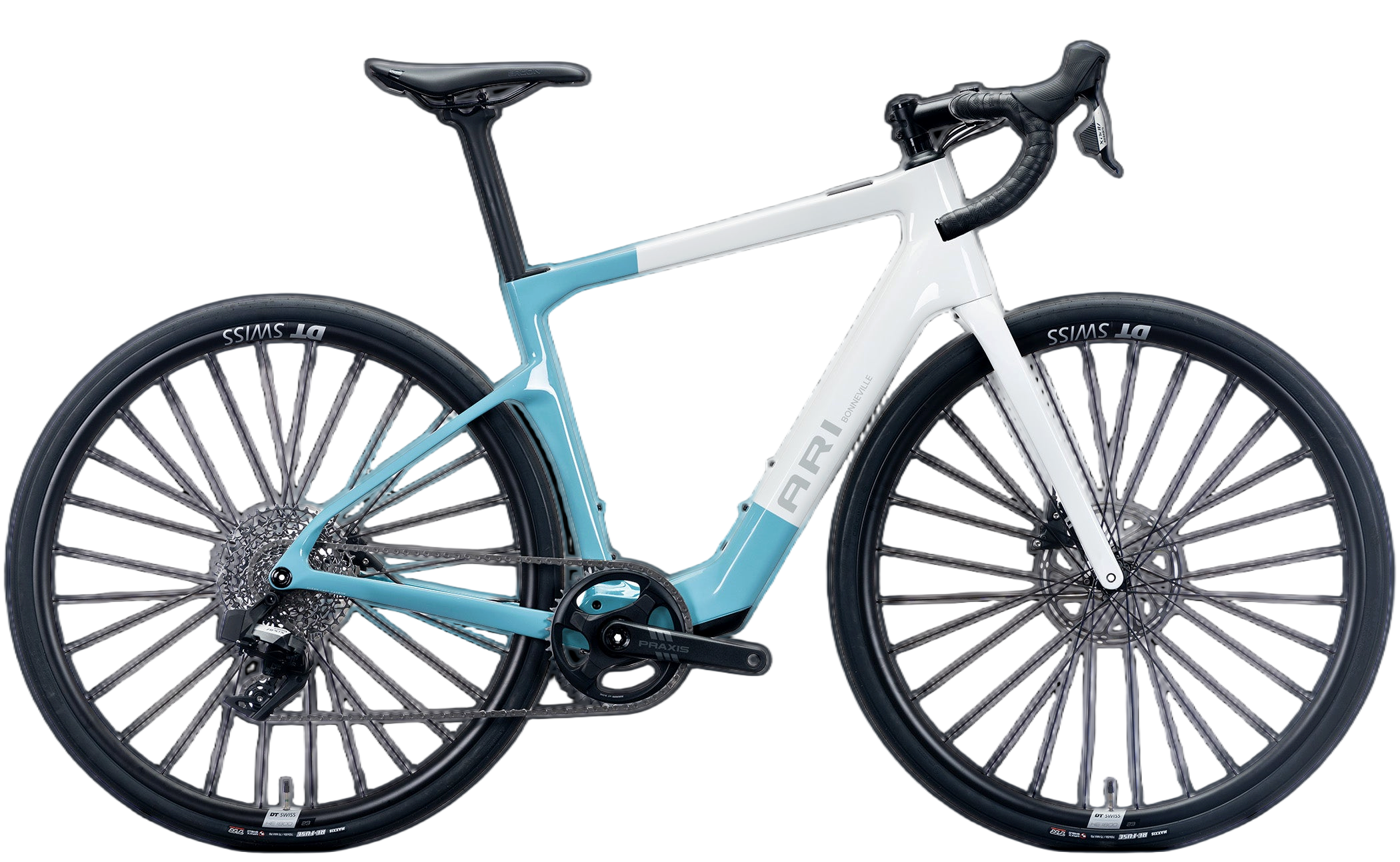 Bonneville Comp road bike in blue, side view