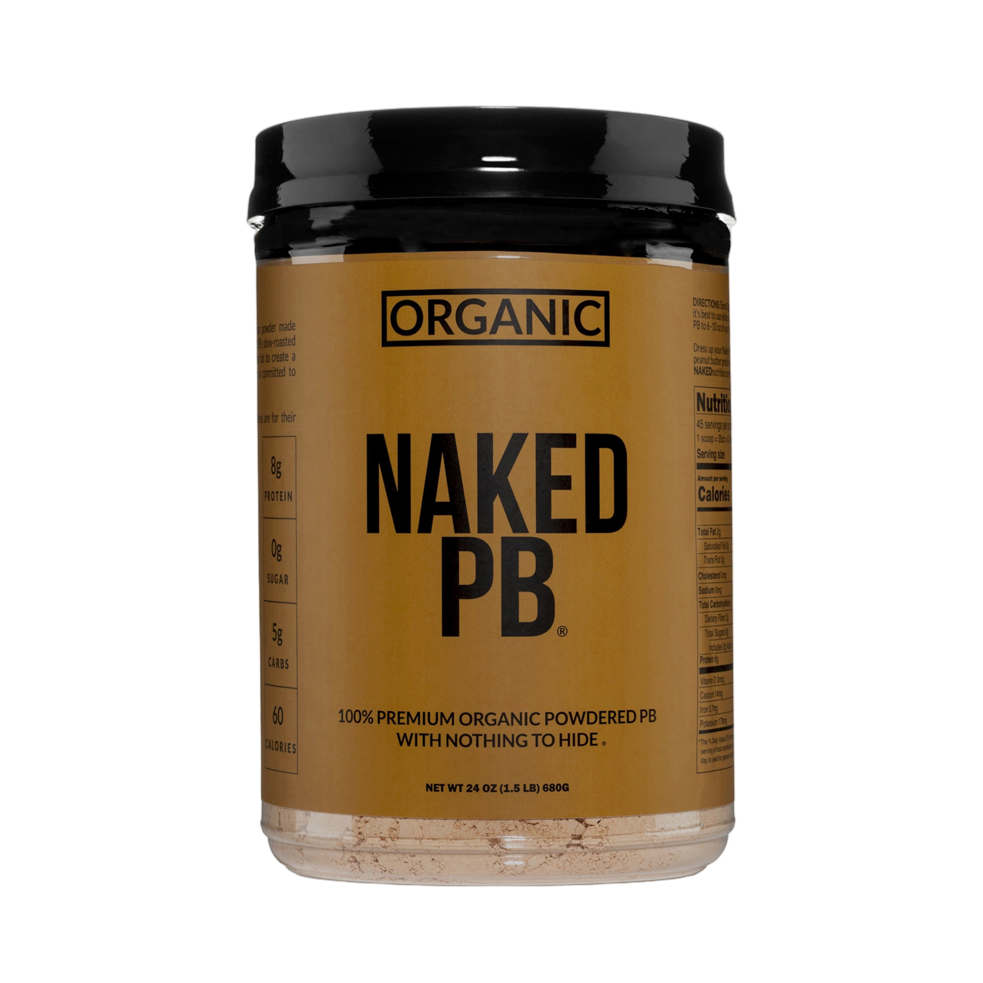 Bag of Organic Naked PB powdered peanut butter, 1.5 lb