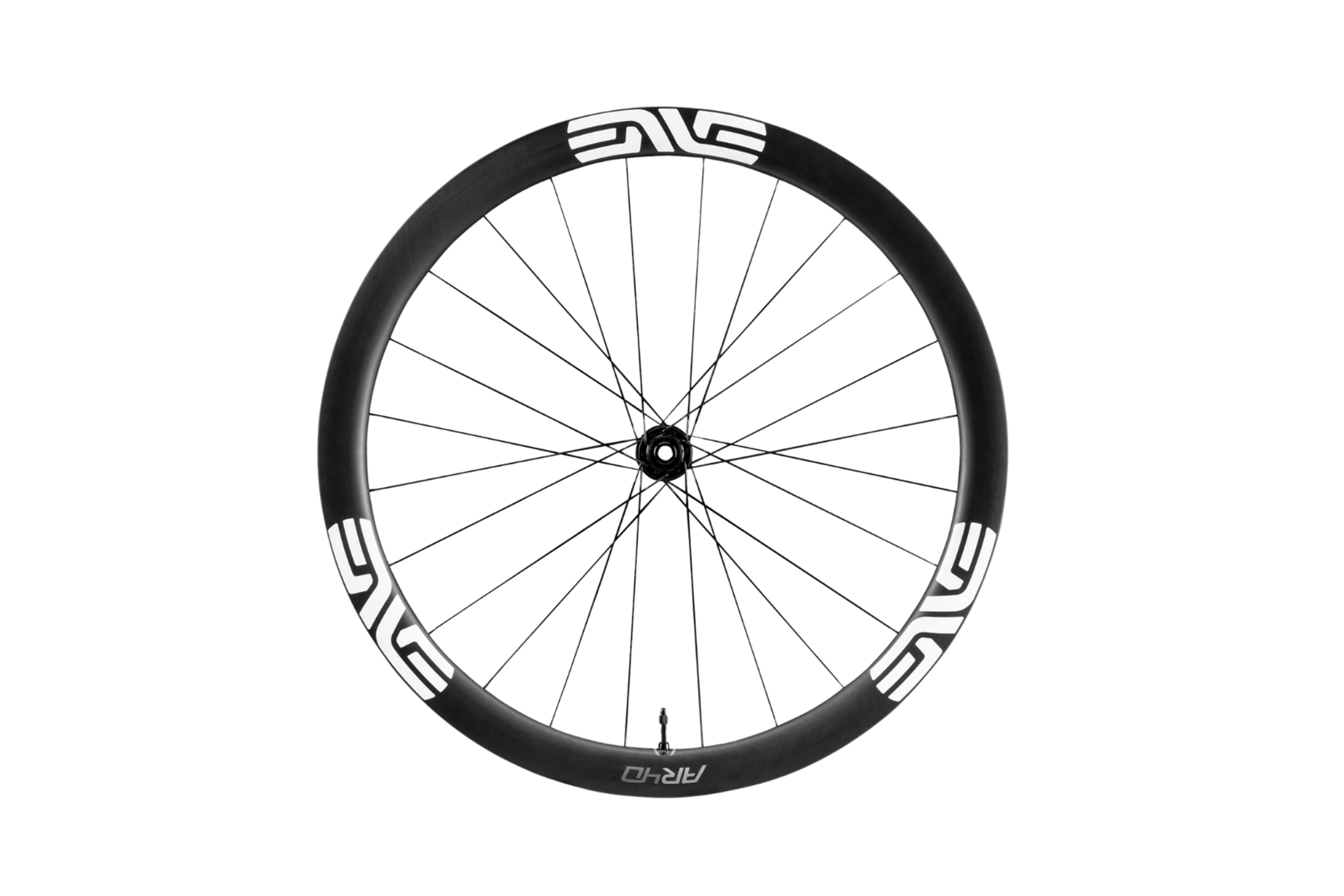 Black ENVE AR-40 bicycle wheel.