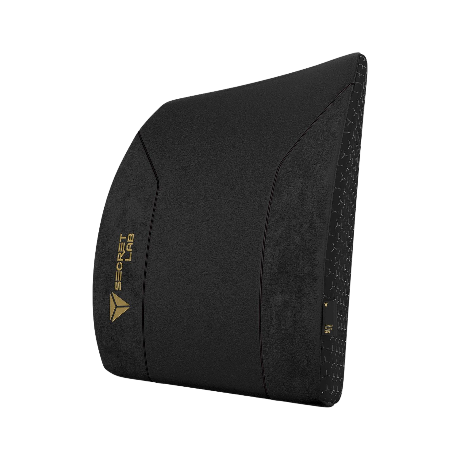 Gold lumbar pillow with Secretlab logo
