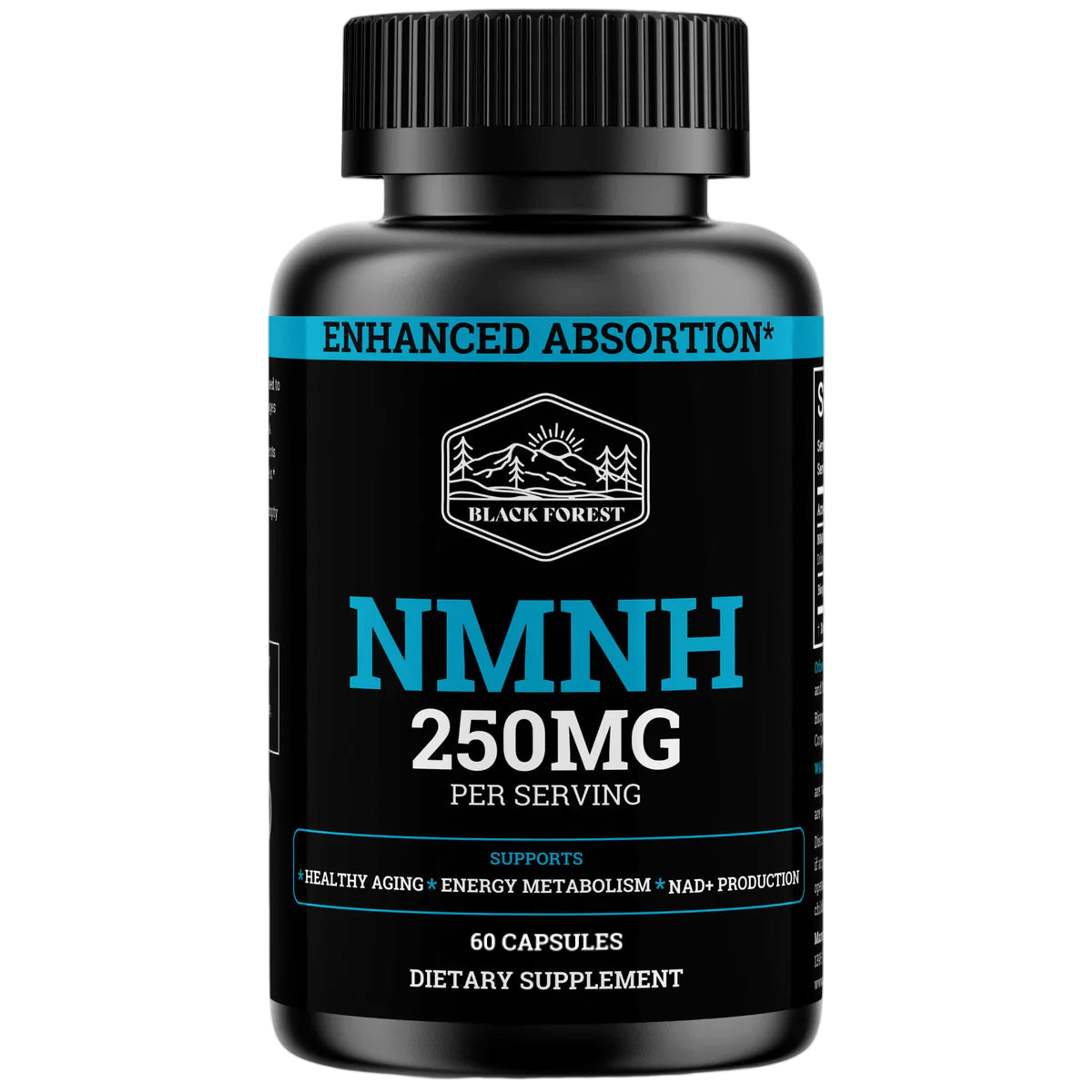 Bottle of Black Forest NMNH 250mg supplement