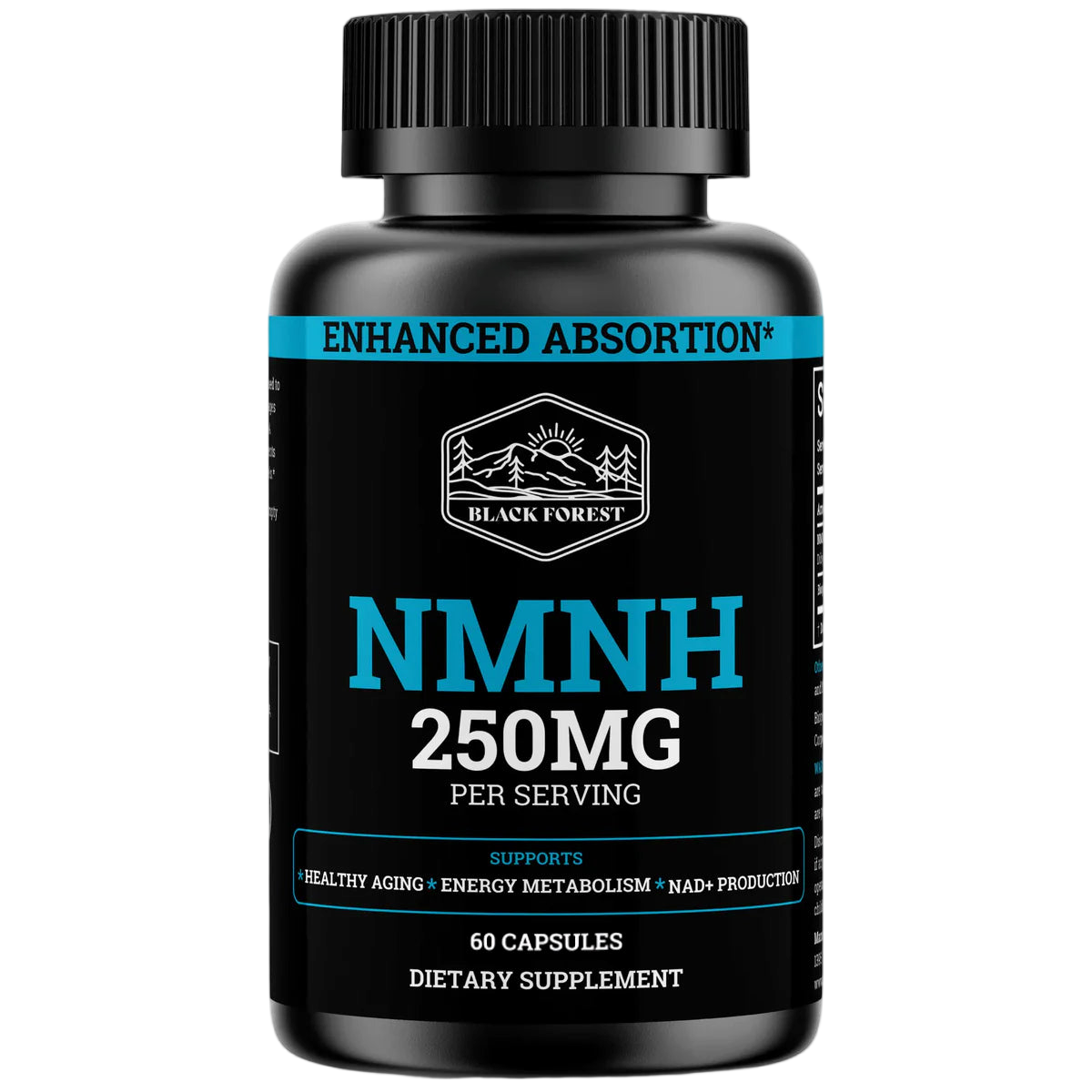 Bottle of Black Forest NMNH 250mg supplement